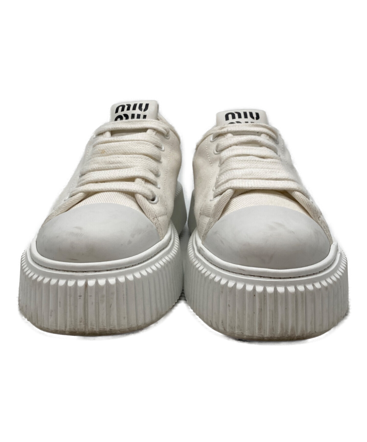 中古・古着通販】MIU MIU (ミュウミュウ) フラットフォームスニーカー