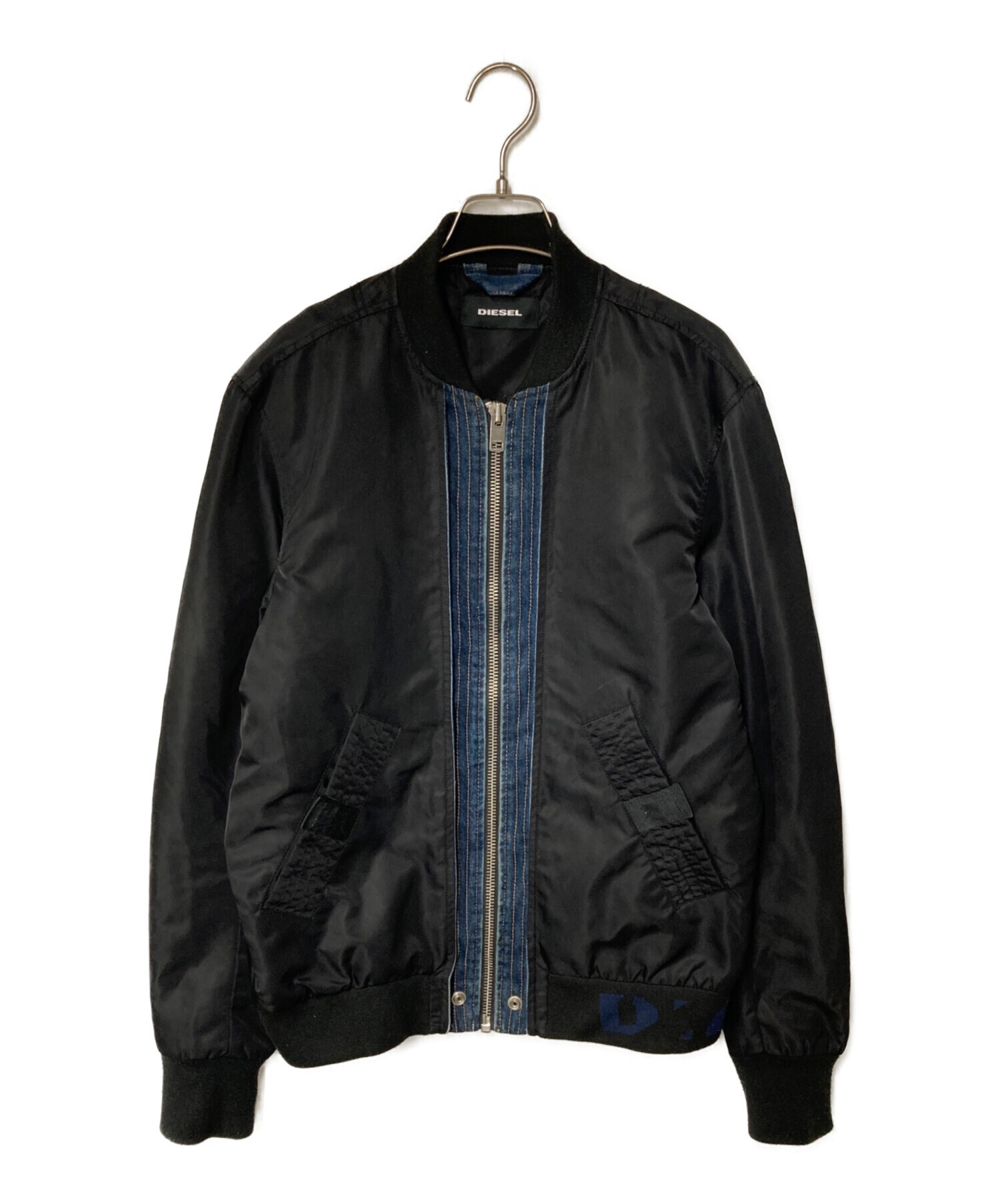 中古・古着通販】DIESEL (ディーゼル) デニム切替ブルゾン ブラック
