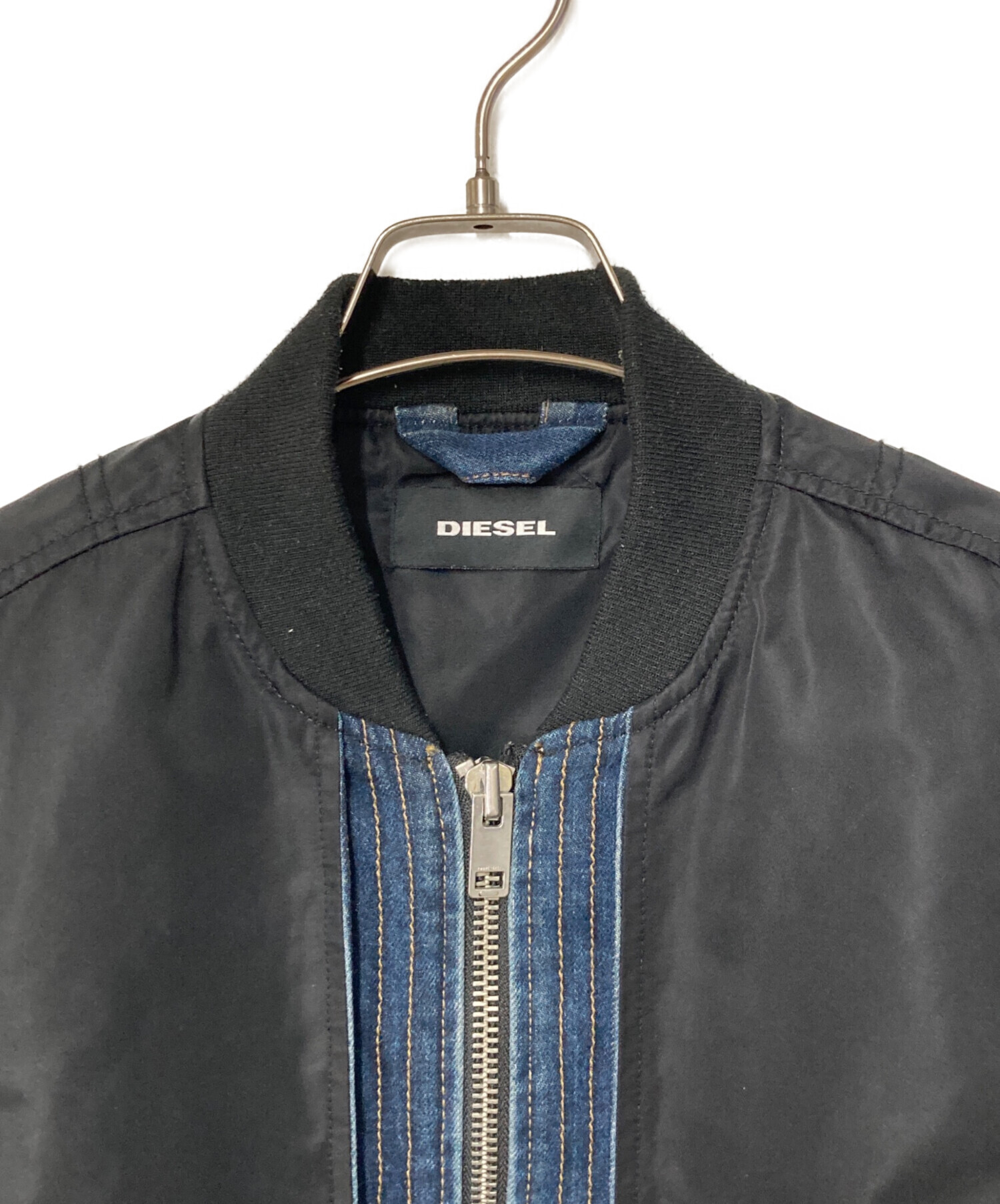 中古・古着通販】DIESEL (ディーゼル) デニム切替ブルゾン ブラック