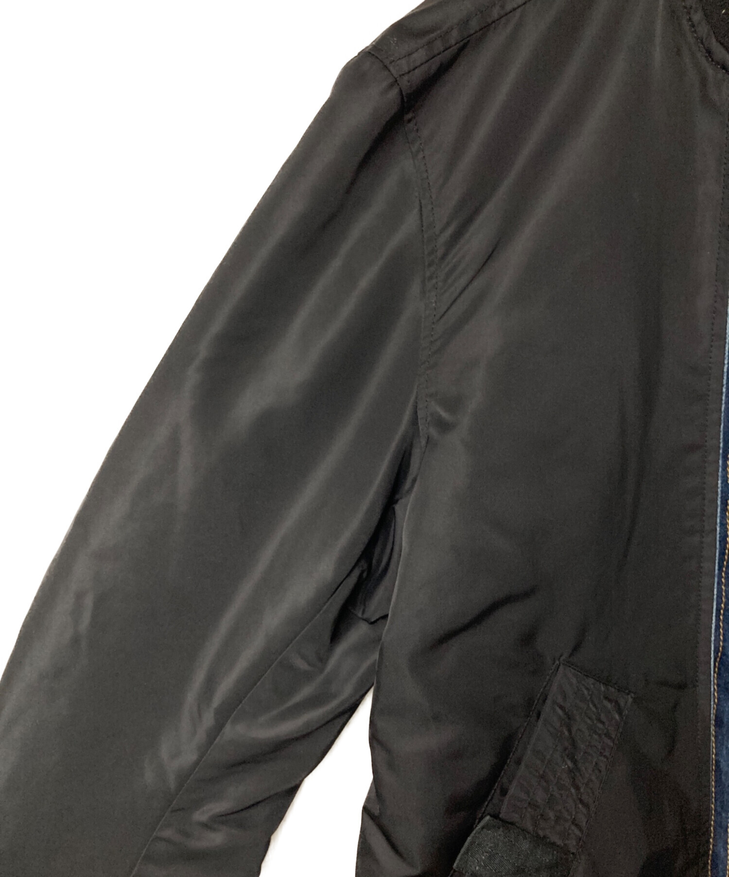 中古・古着通販】DIESEL (ディーゼル) デニム切替ブルゾン ブラック