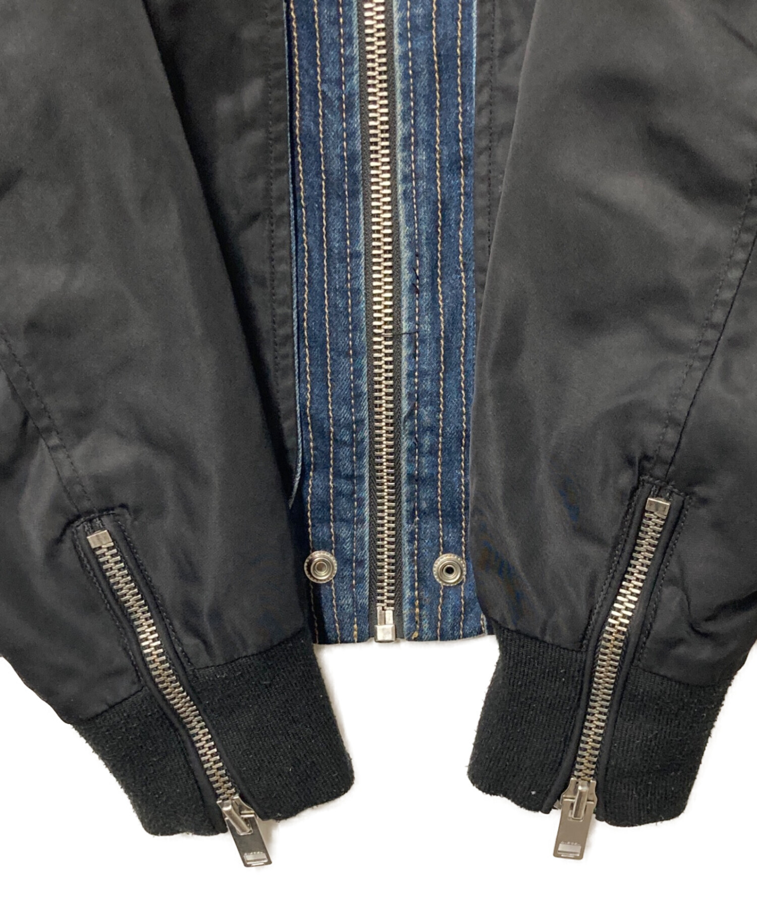 中古・古着通販】DIESEL (ディーゼル) デニム切替ブルゾン ブラック