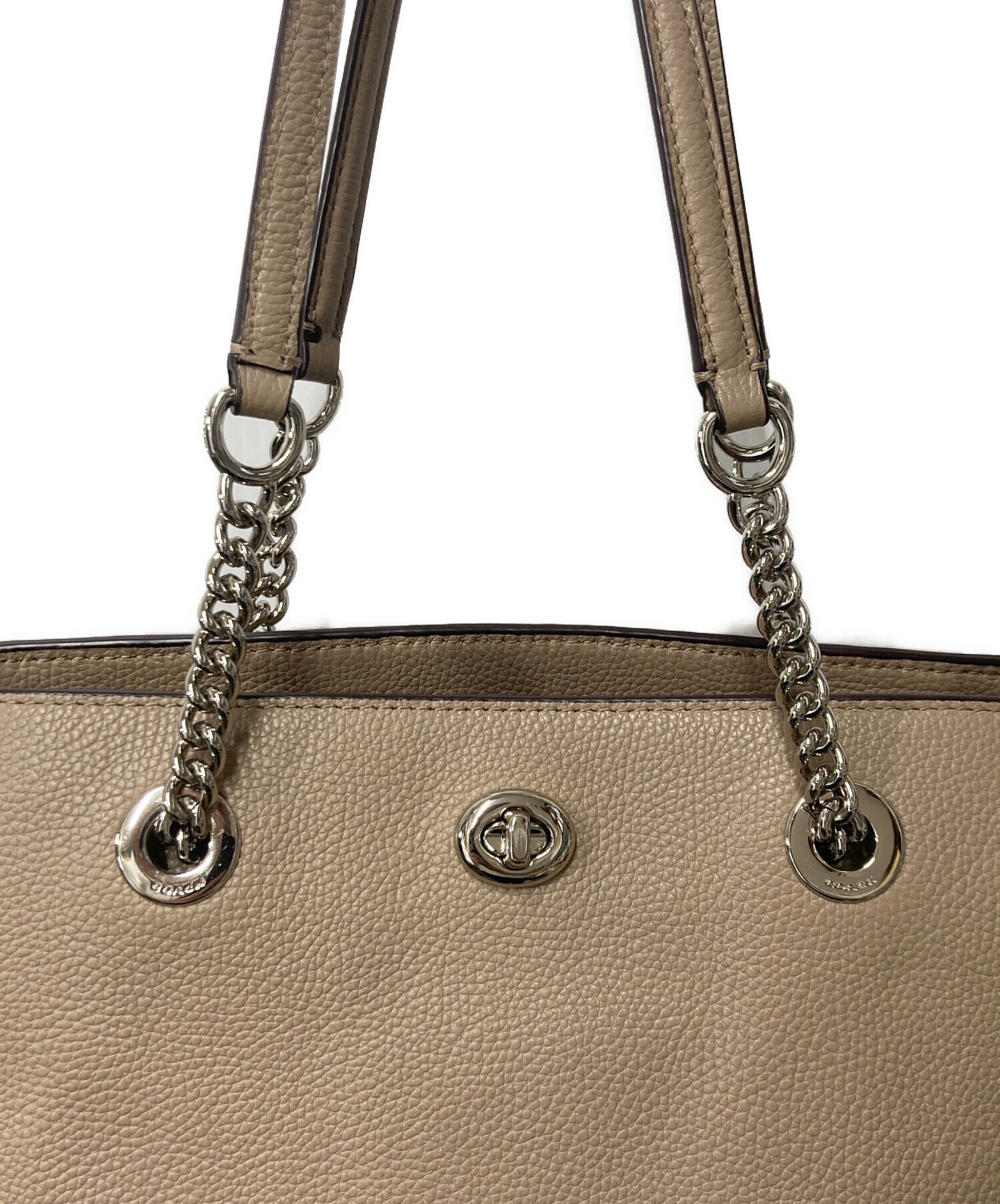 中古・古着通販】COACH (コーチ) ターンロックトートバッグ ブラウン