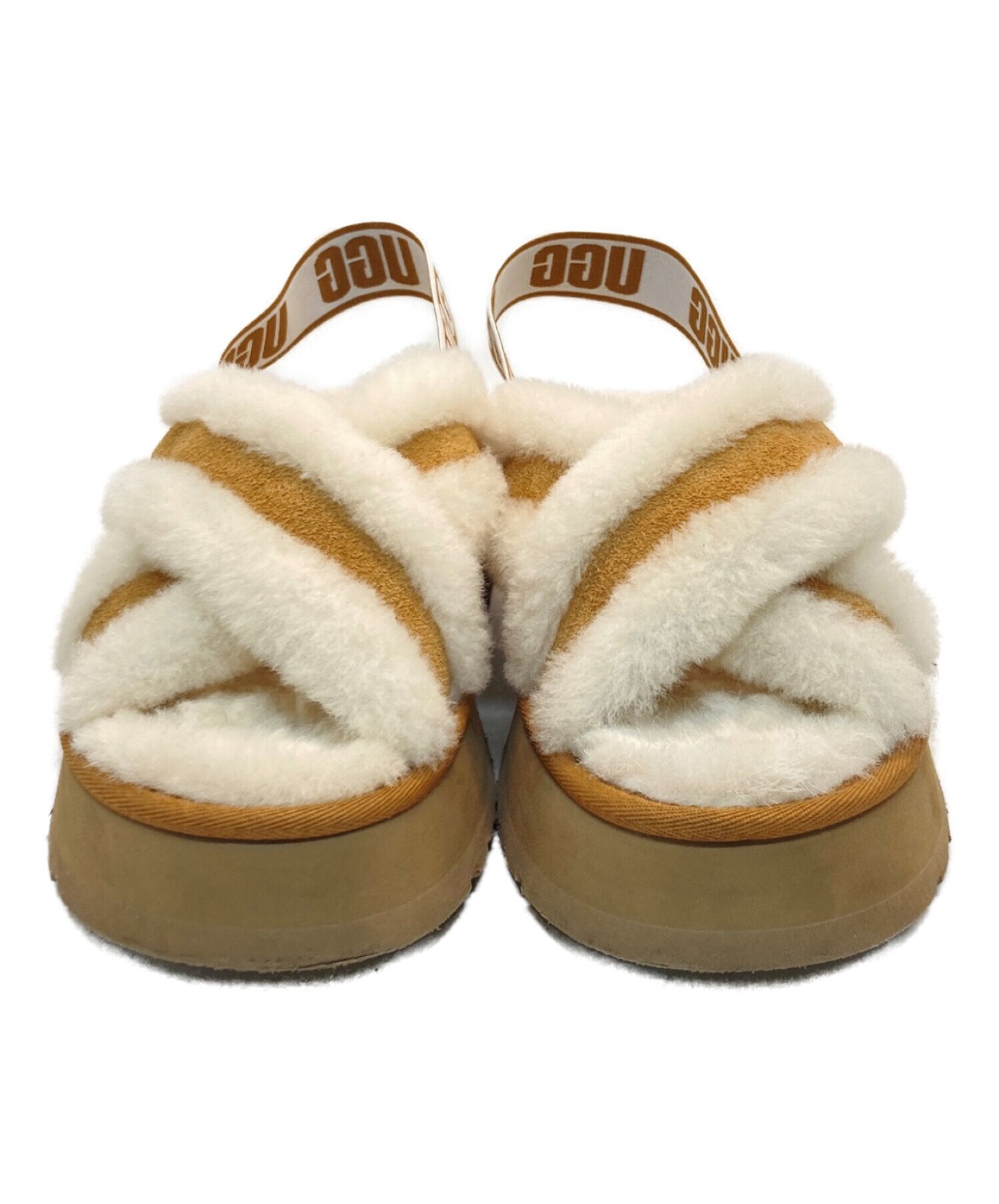 中古・古着通販】UGG (アグ) Disco Cross Slide ベージュ×ホワイト