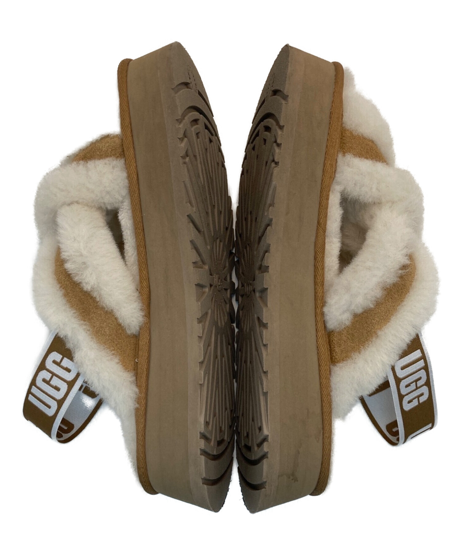 中古・古着通販】UGG (アグ) Disco Cross Slide ベージュ×ホワイト
