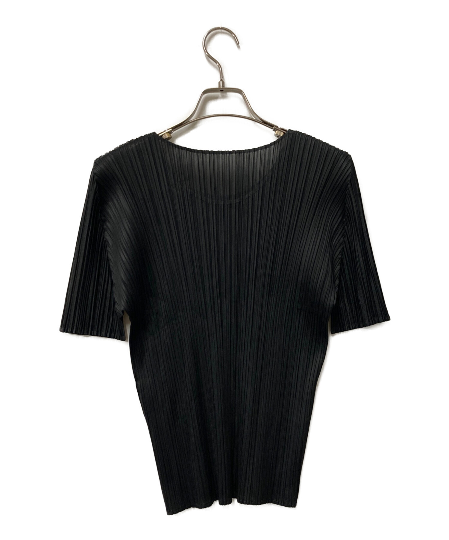 PLEATS PLEASE レディース　半袖カットソー　黒 中古・古着通販】PLEATS PLEASE (プリーツプリーズ) プリーツ