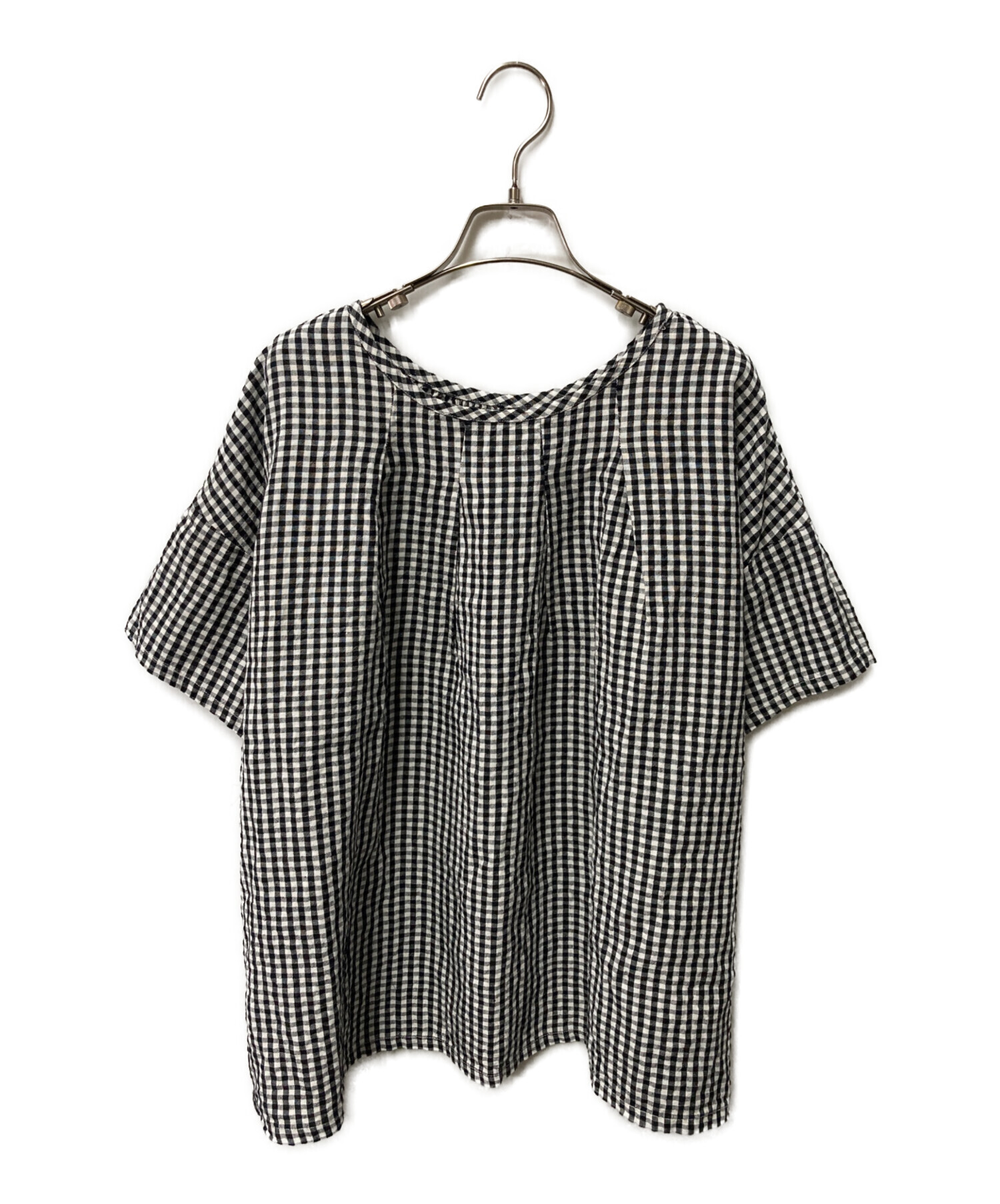 中古・古着通販】nest Robe (ネストローブ) リネンチェックブラウス