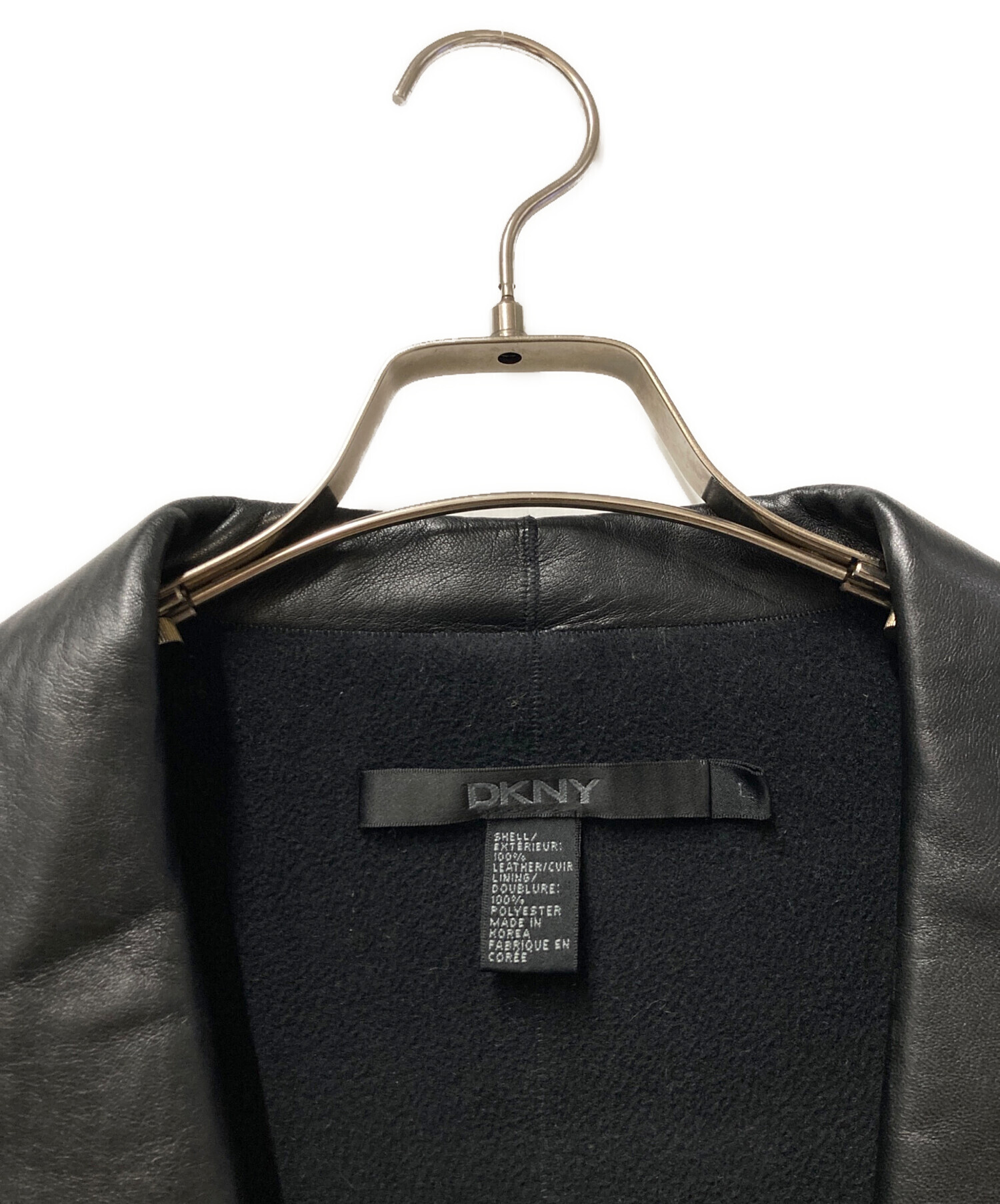 DKNY ラムレザー　テーラードジャケット　本革 中古・古着通販】DKNY (ダナキャランニューヨーク) レザーテーラード