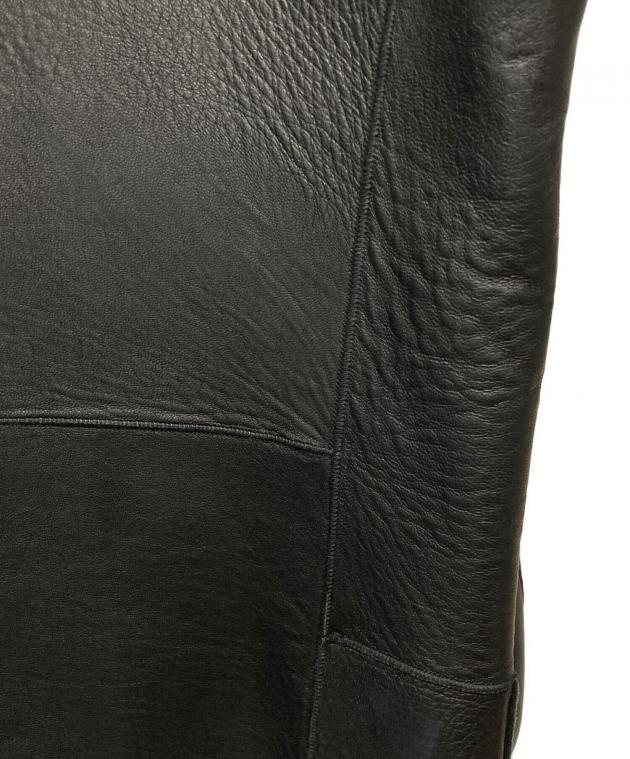本革　ダナキャランニューヨーク　DKNY ブラックレザー パンツ ラムレザー 中古・古着通販】DKNY (ダナキャランニューヨーク) レザーテーラード