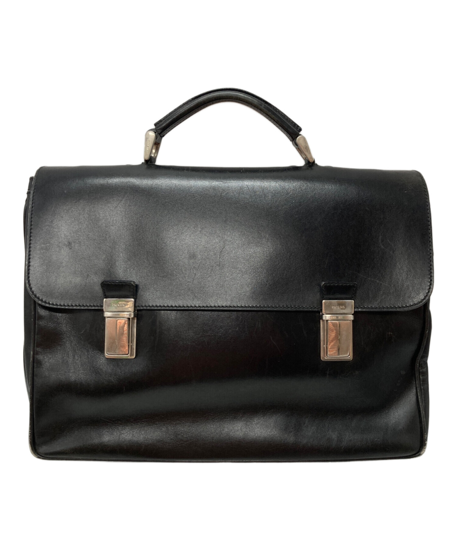 PRADA レザーケース未使用品 中古・古着通販】PRADA (プラダ) オールレザー ドクターズバッグ