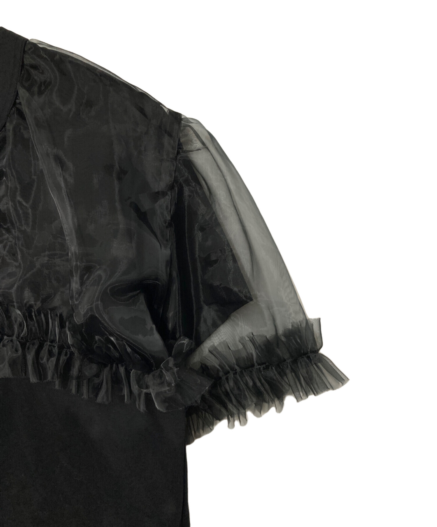 noir kei ninomiya フリル Tシャツ ブラック 中古・古着通販】noir kei