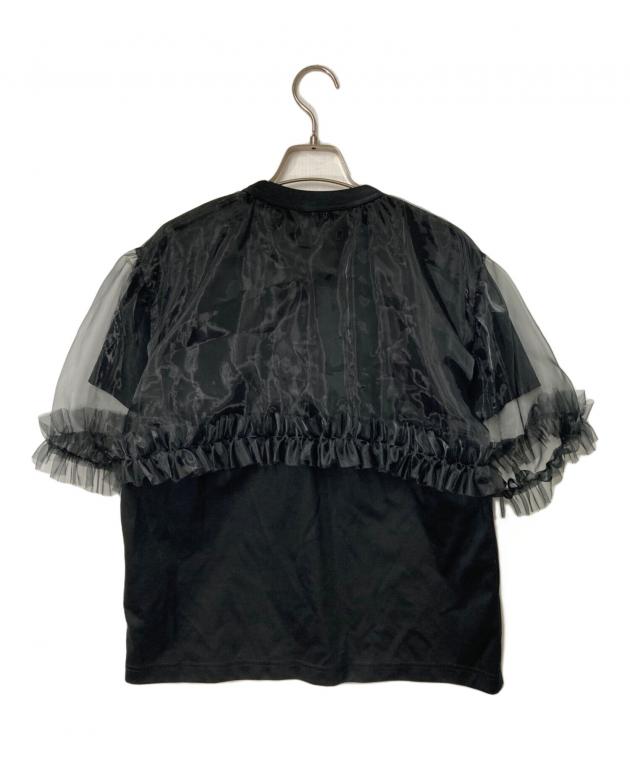 noir kei ninomiya チュールTシャツ 7部袖 ブラックS noir kei