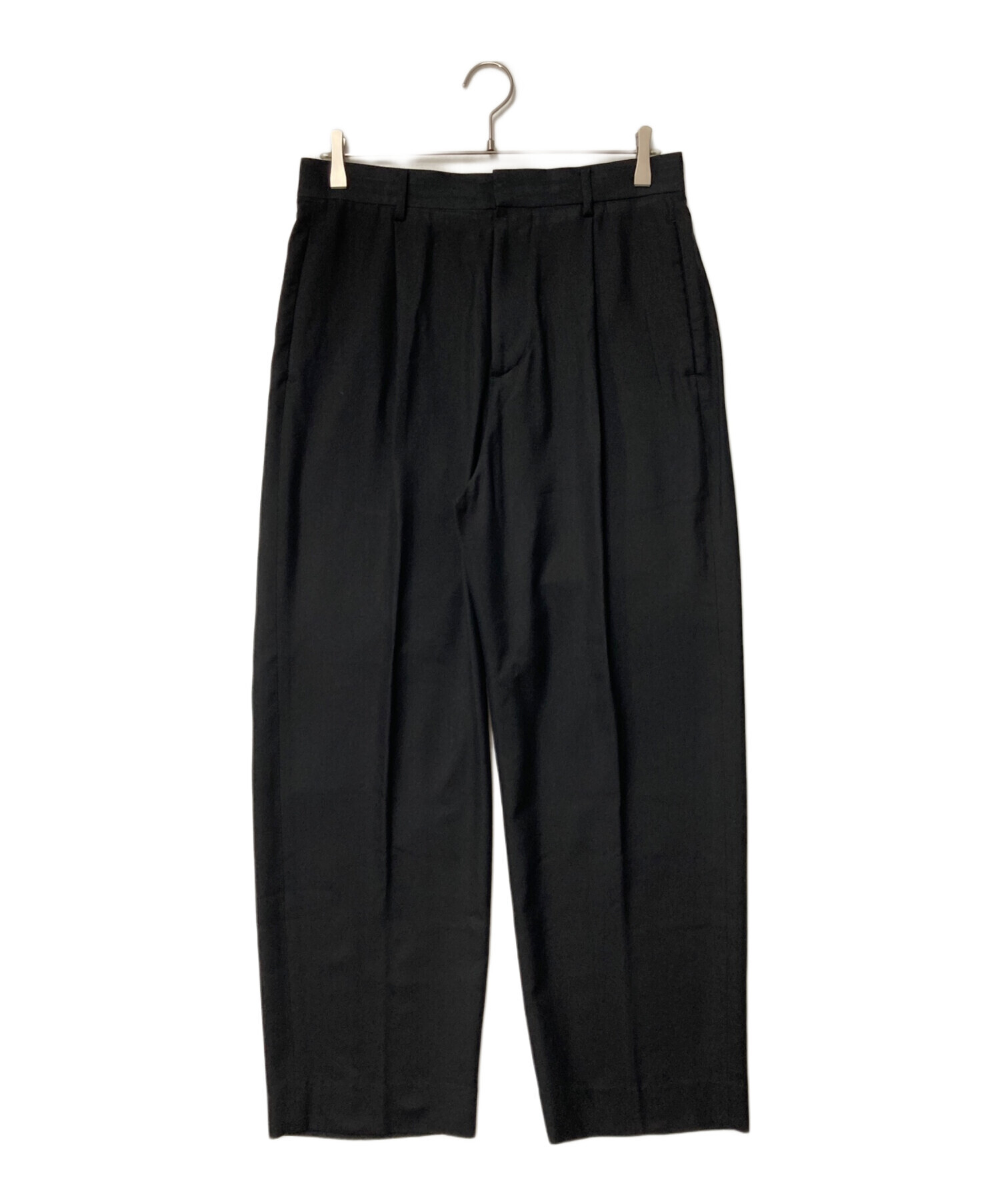 中古・古着通販】ATON (エイトン) NIDOM SILK WIDE PANTS ブラック
