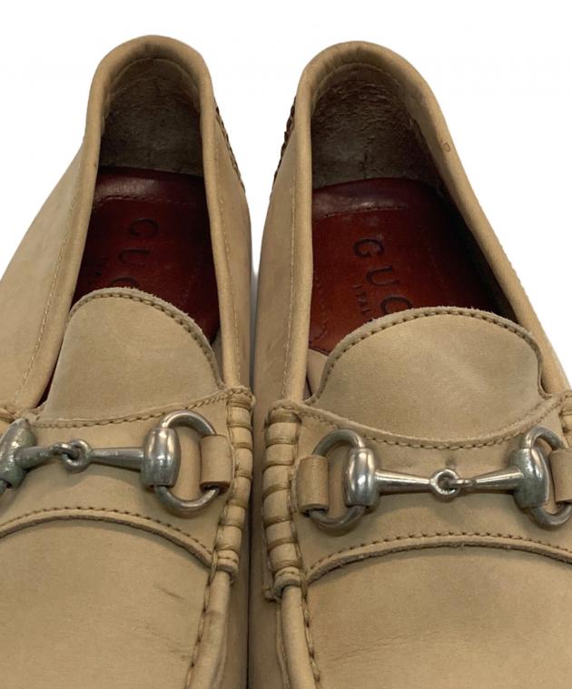 中古・古着通販】GUCCI (グッチ) ビットローファー ベージュ サイズ:1