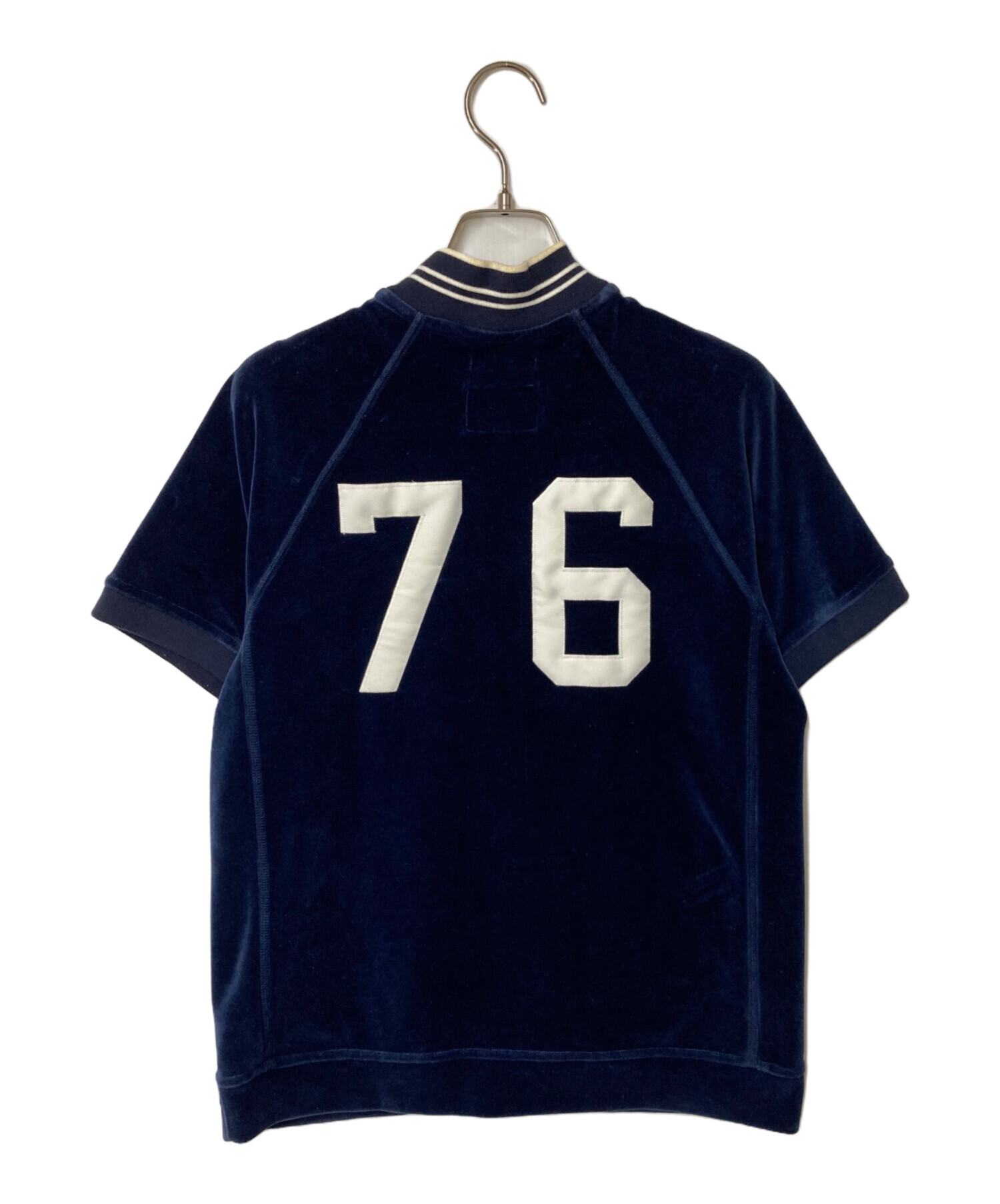 中古・古着通販】WTAPS (ダブルタップス) ベロア半袖シャツ ネイビー