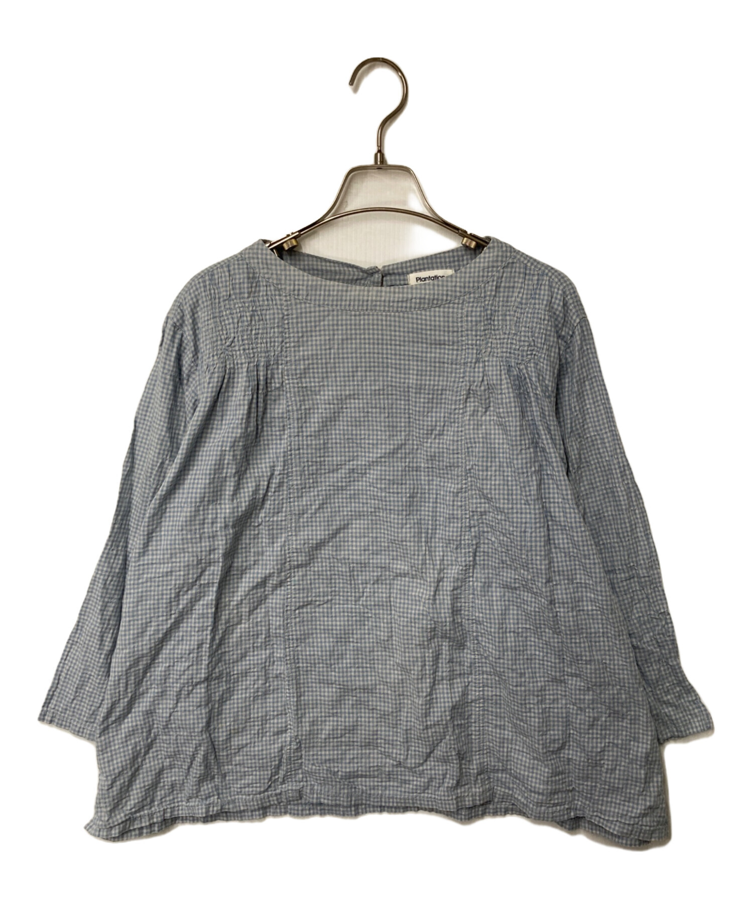 レディースファッション 「Plantation」 長袖ブラウス M size ブルー 