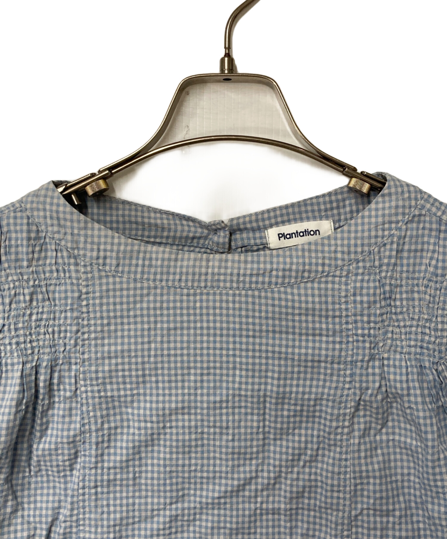 中古・古着通販】plantation (プランテーション) チェックブラウス 