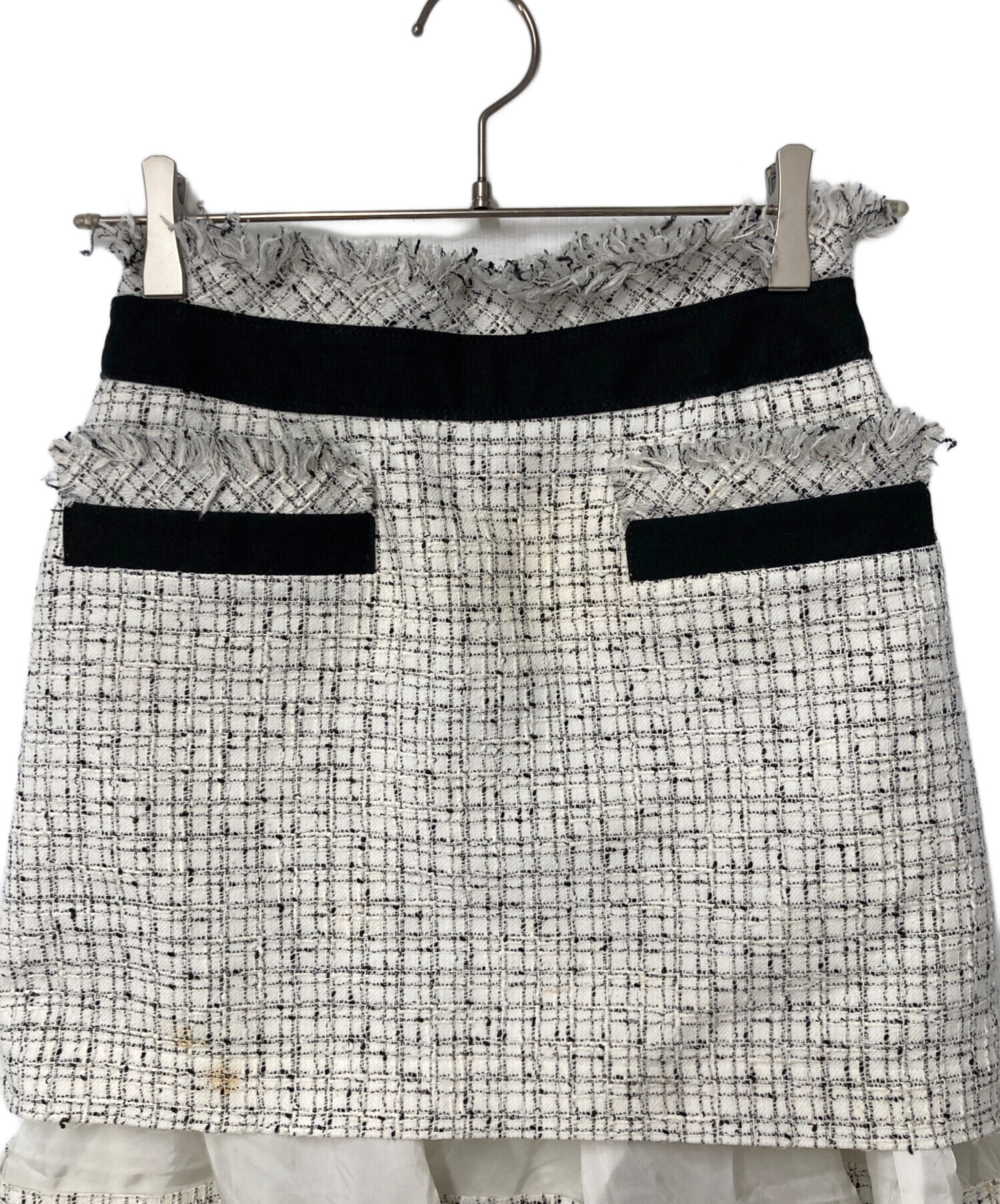 中古・古着通販】sacai (サカイ) サマーツイードスカート ホワイト
