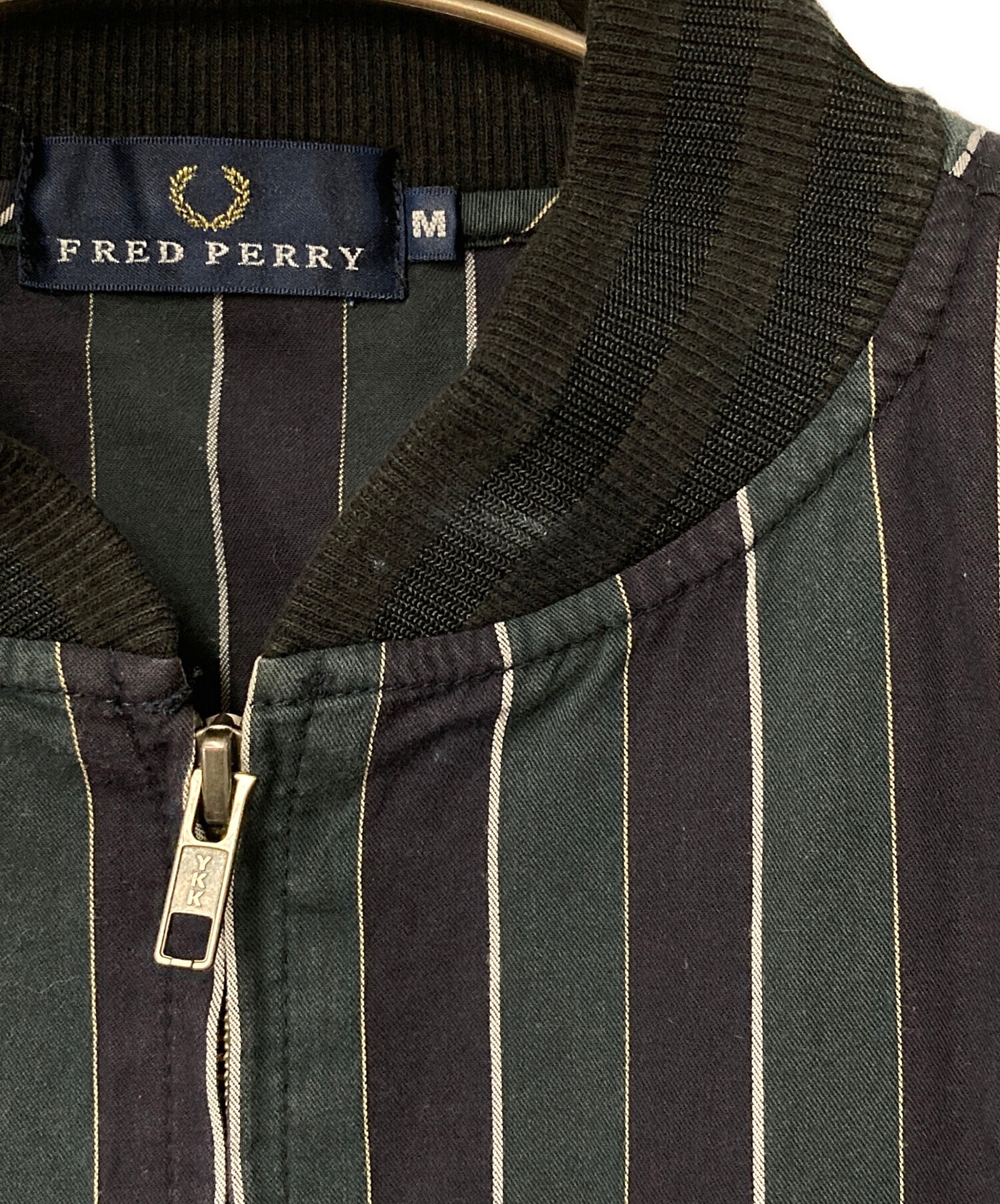 FRED PERRY ストライプ柄 ブルゾン ジャケット 中古・古着通販】FRED PERRY (フレッドペリー) ストライプブルゾン