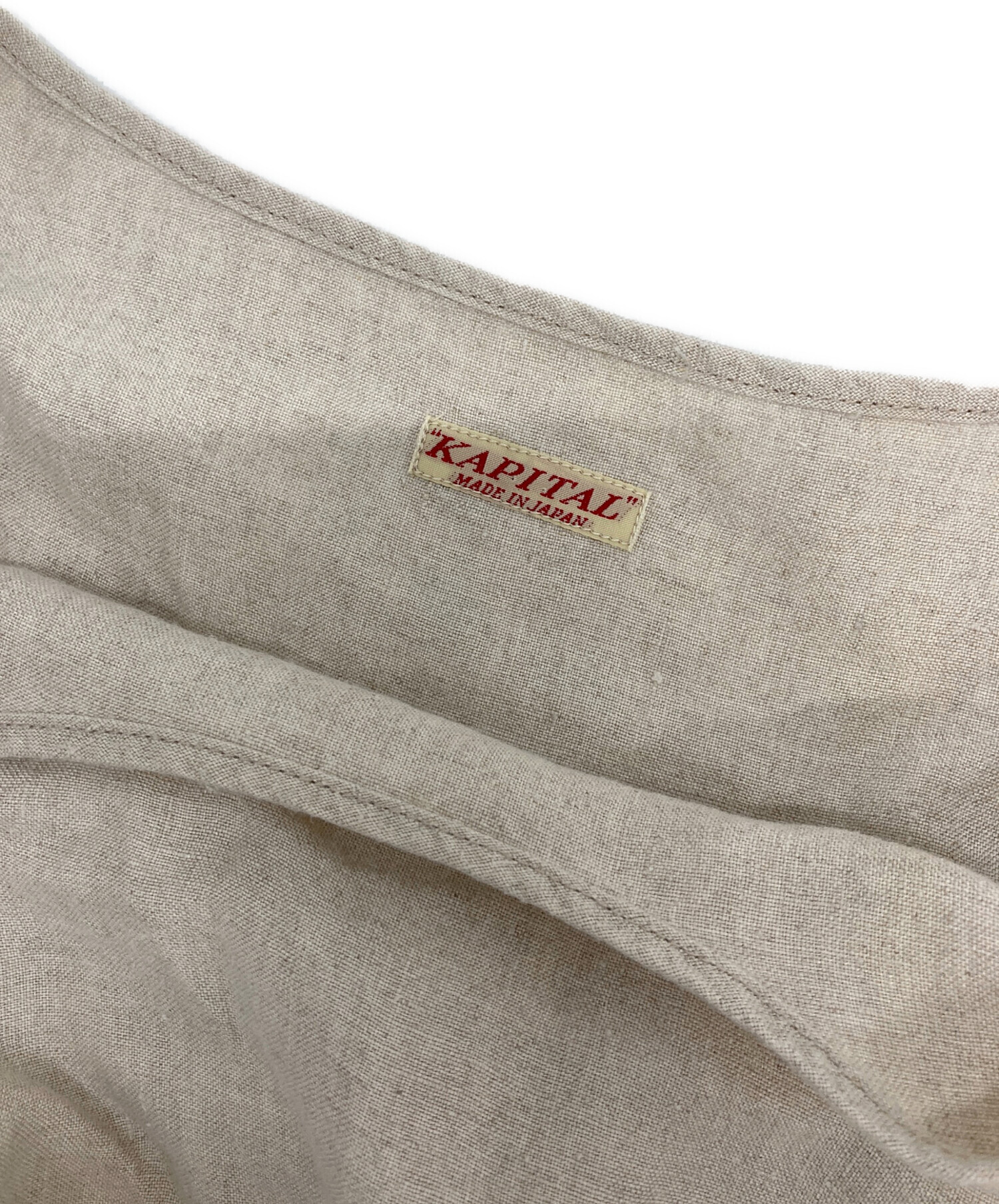KAPITAL キャピタル リネンワンピース サイズ 中古・古着通販】KAPITAL (キャピタル) リネンワンピース ベージュ