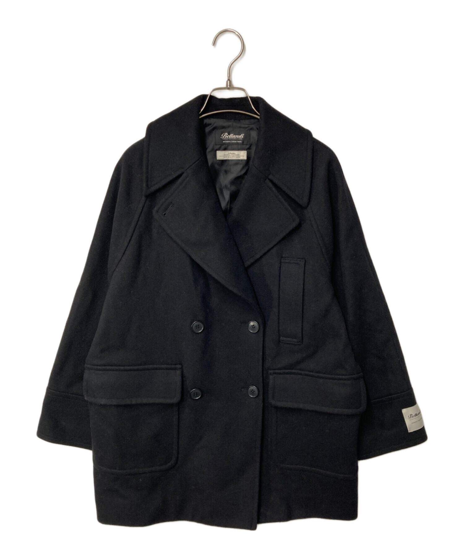 JOUNAL STANDARD relume WOOL メルトンピーコート 黒 中古・古着通販】JOURNAL STANDARD relume (ジャーナルスタンダード