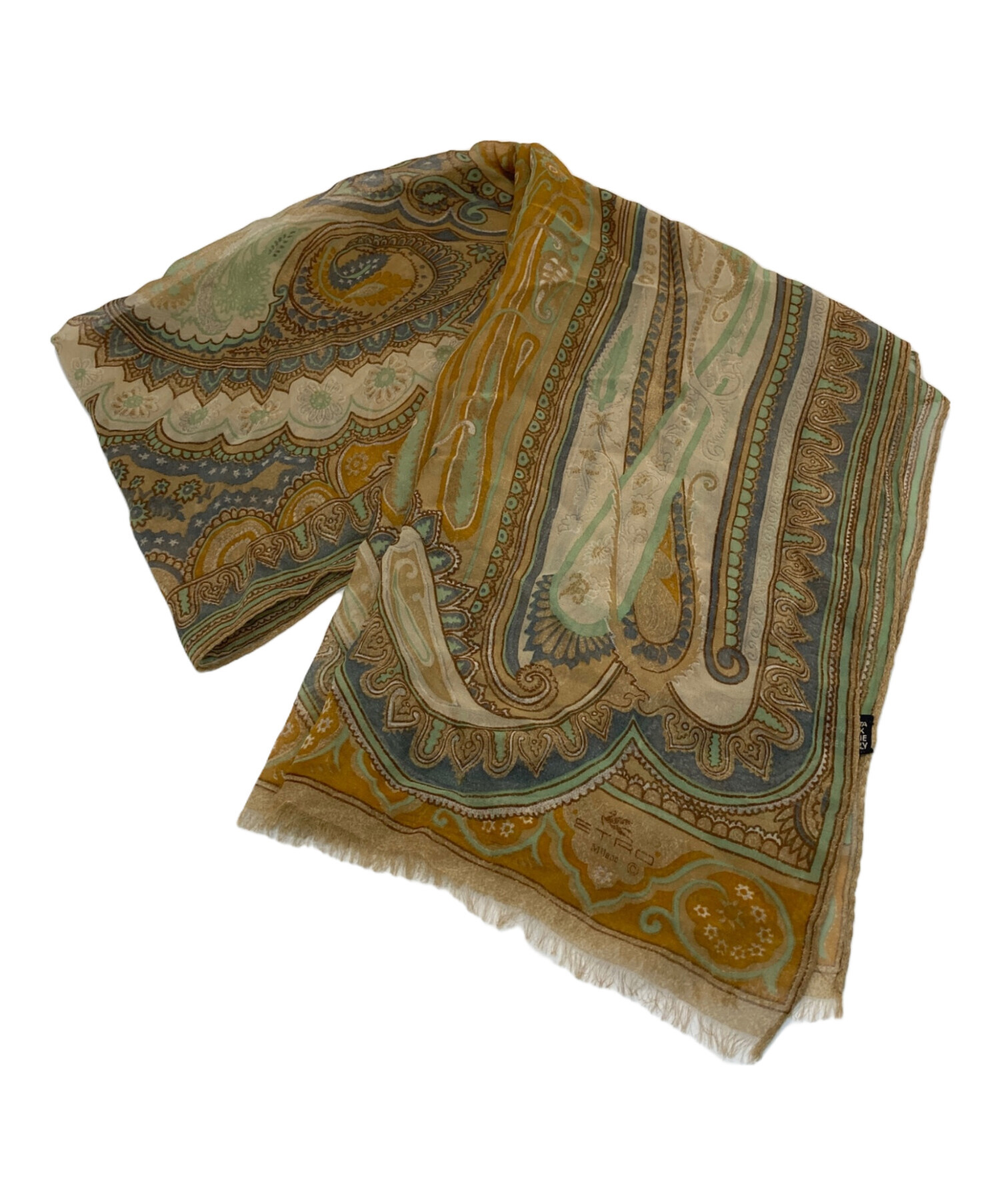 エトロ ETRO ストール T1 中古・古着通販】ETRO (エトロ) シルクストール ブラウン｜ブランド