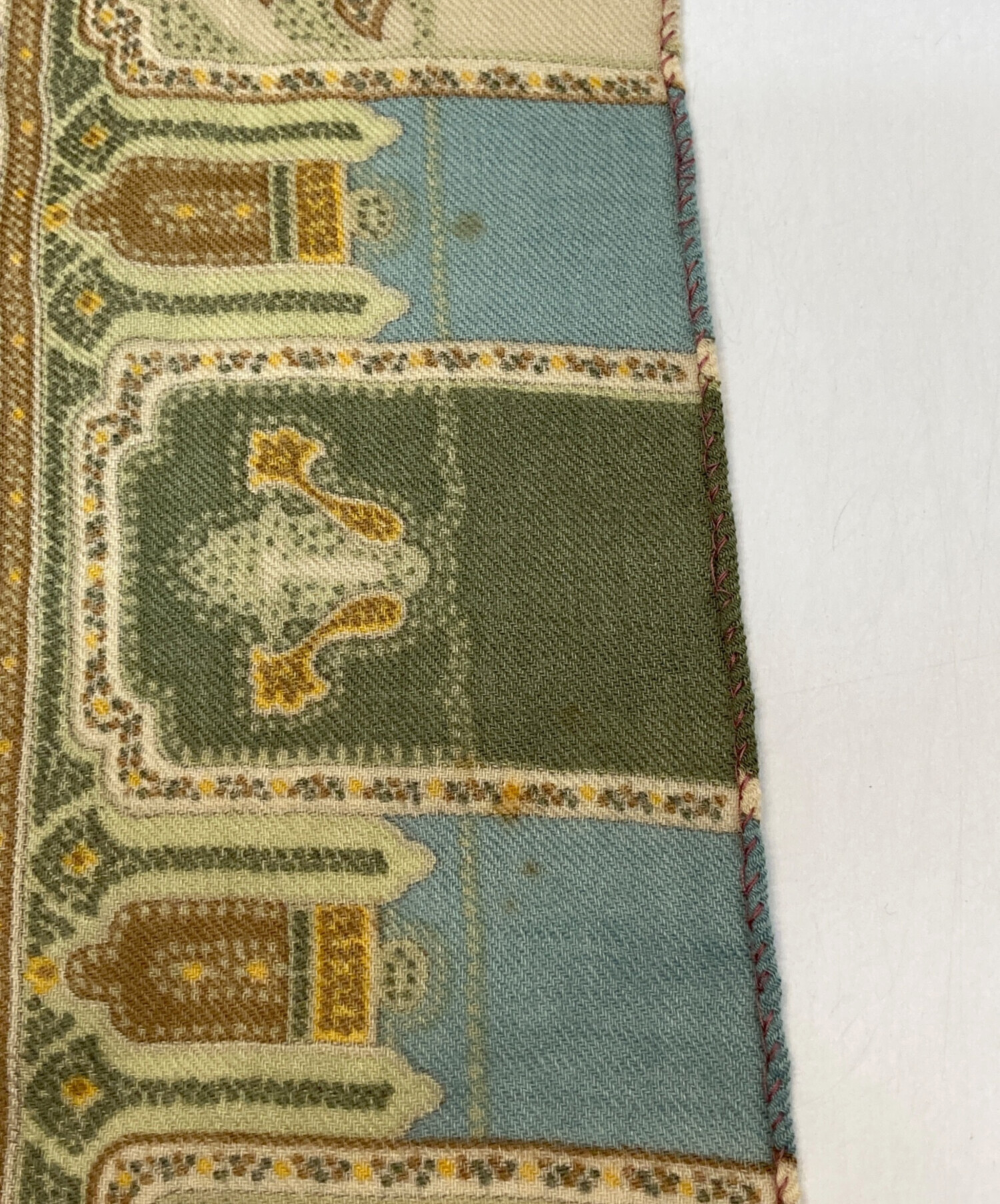 中古・古着通販】ETRO (エトロ) シルクウール大判スカーフ グリーン