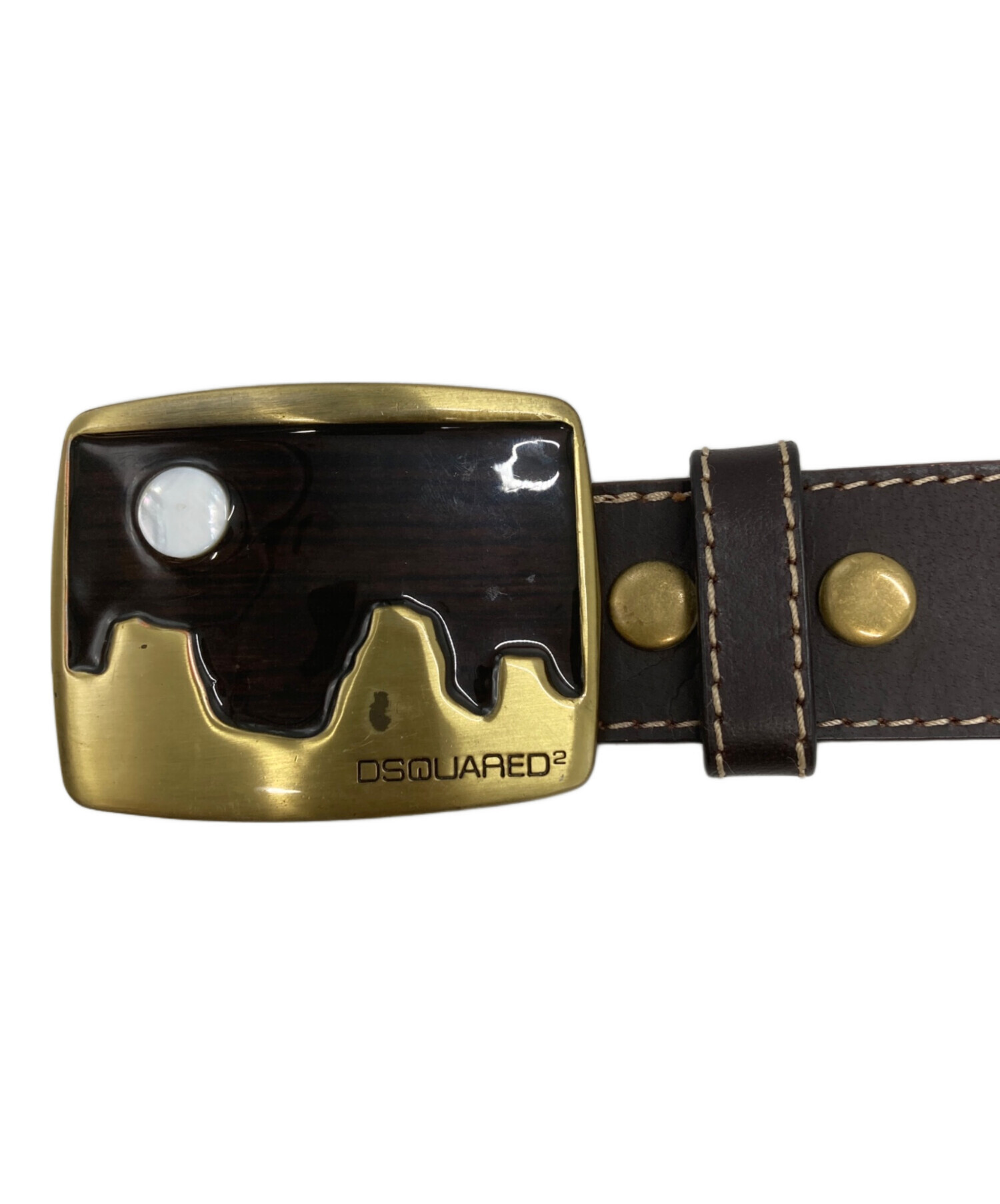 DSQUARED2 クマデザインレザーベルト 中古・古着通販】DSQUARED2 (ディースクエアード) レザーベルト
