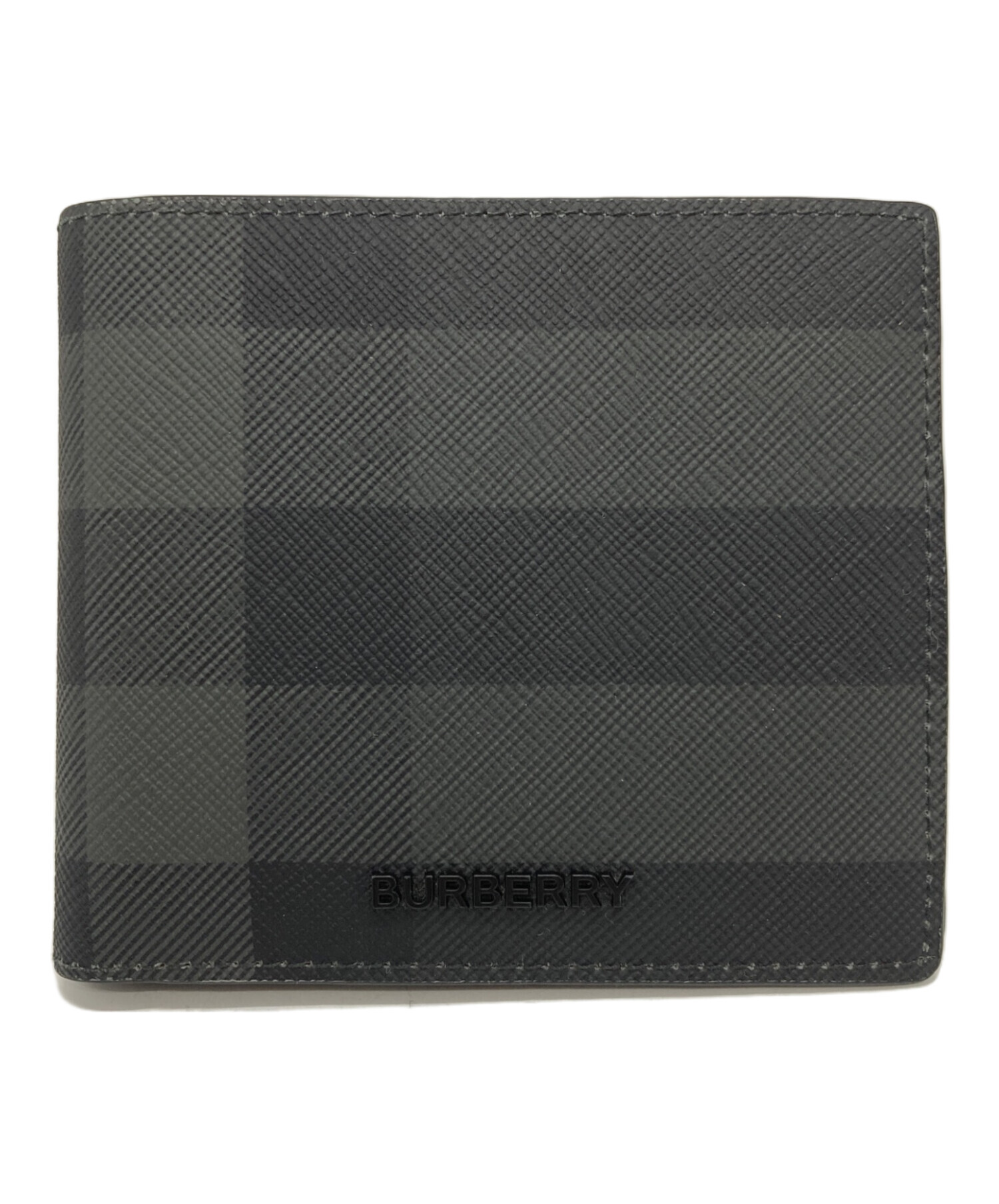 中古・古着通販】BURBERRY (バーバリー) 2つ折り財布 グレー×ブラック