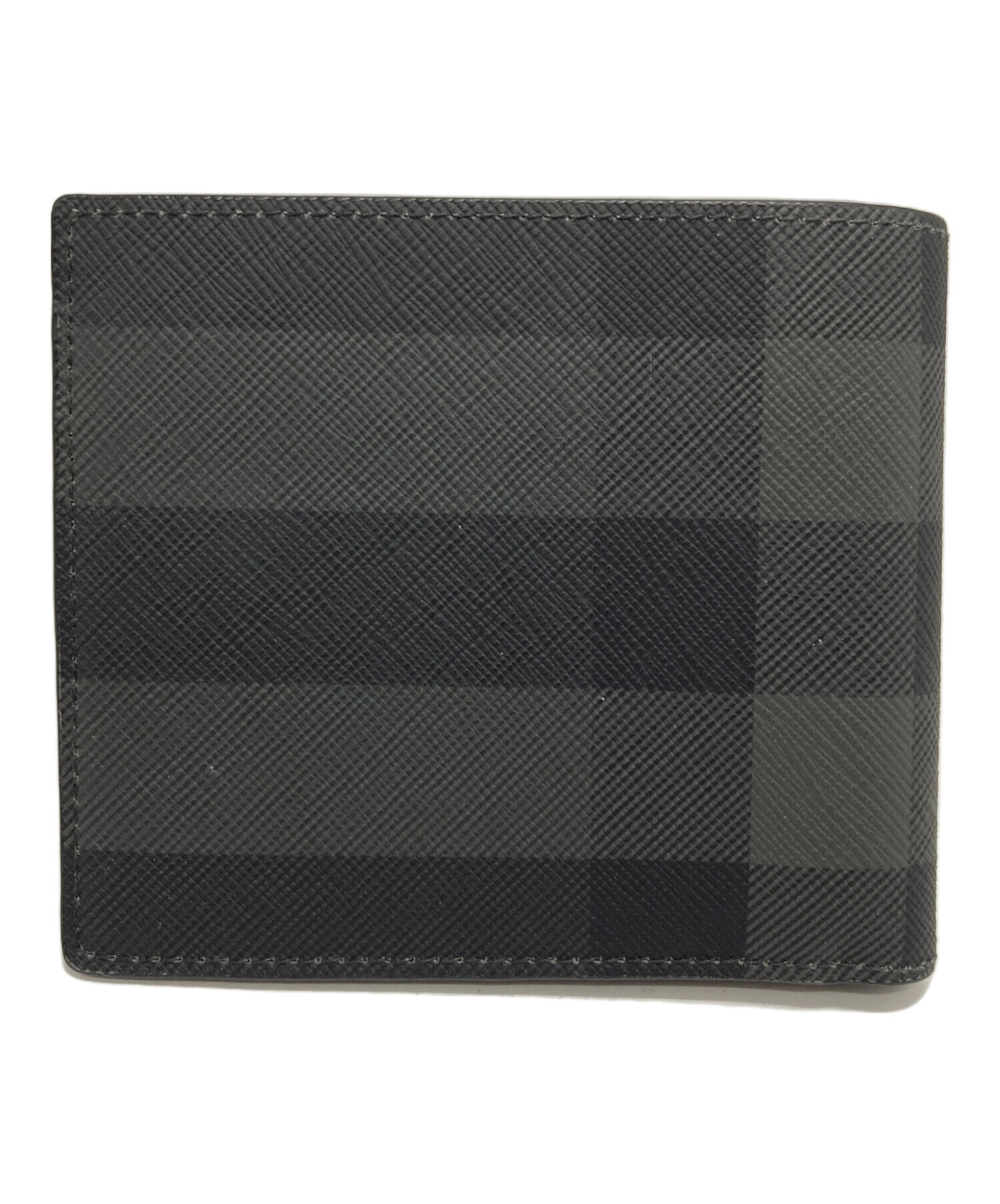 中古・古着通販】BURBERRY (バーバリー) 2つ折り財布 グレー×ブラック
