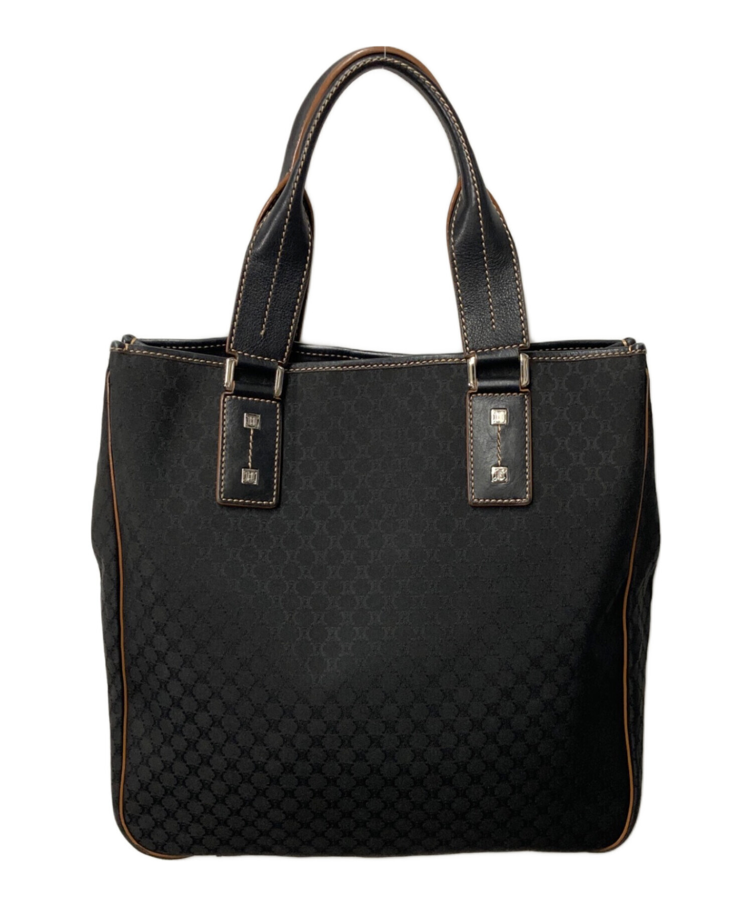 新品同様 CELINE マカダム柄 トートバッグ 美品 中古・古着通販】CELINE (セリーヌ) マカダム柄トートバッグ ブラック
