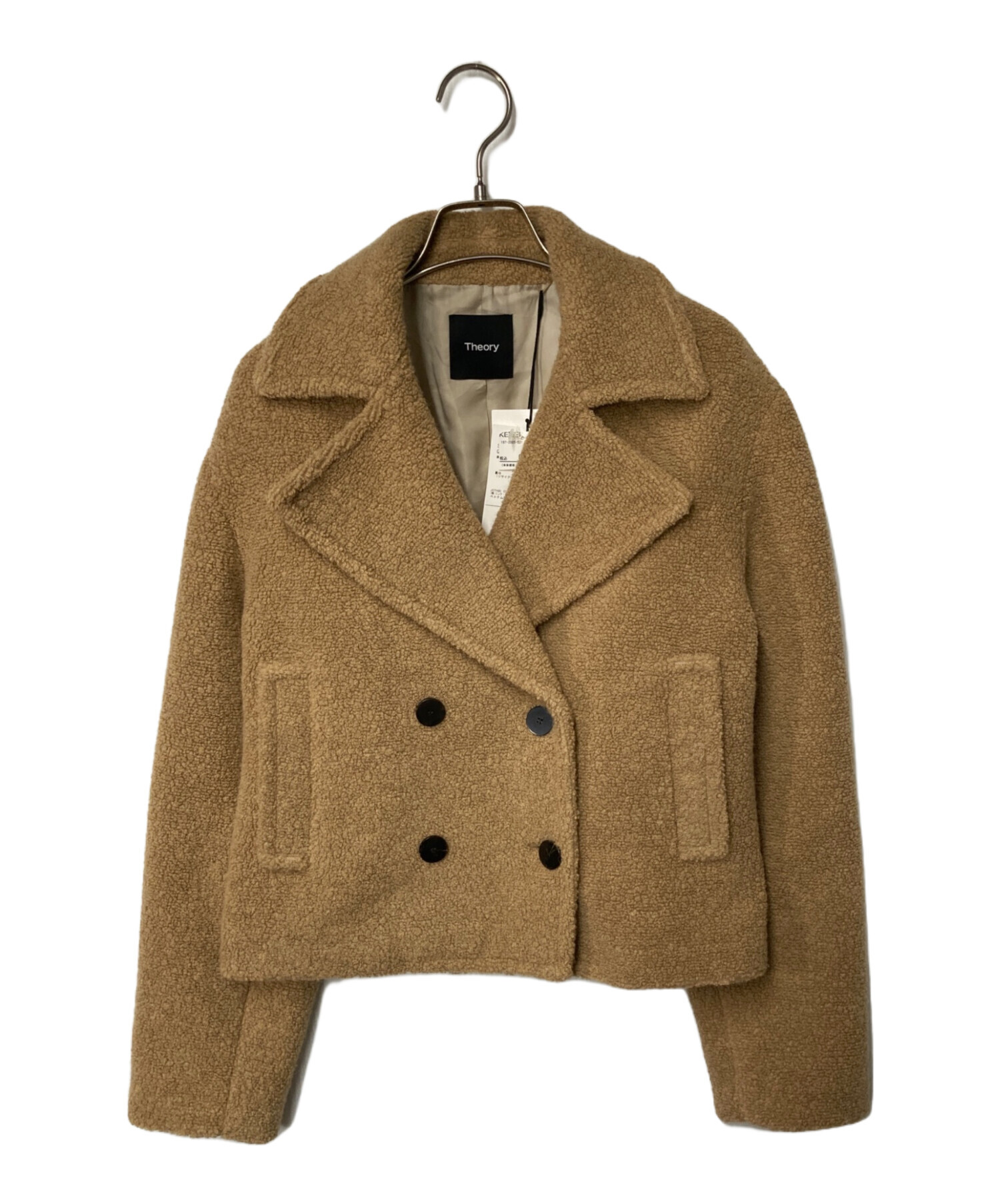 【極美品】セオリー 定価7万 22AW TEDDY FLEECE ボアPコート 中古・古着通販】theory (セオリー) TEDDY FLEECE FAUX FUR PEACOAT
