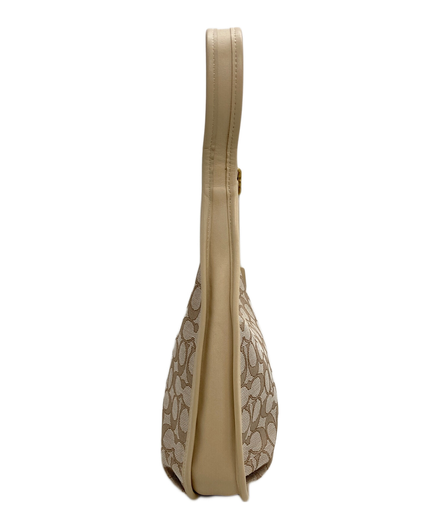 COACH ミニシグネチャー ワンショルダーバッグ ベージュ 中古 中古・古着通販】COACH (コーチ) シグネチャー ワンショルダーバッグ
