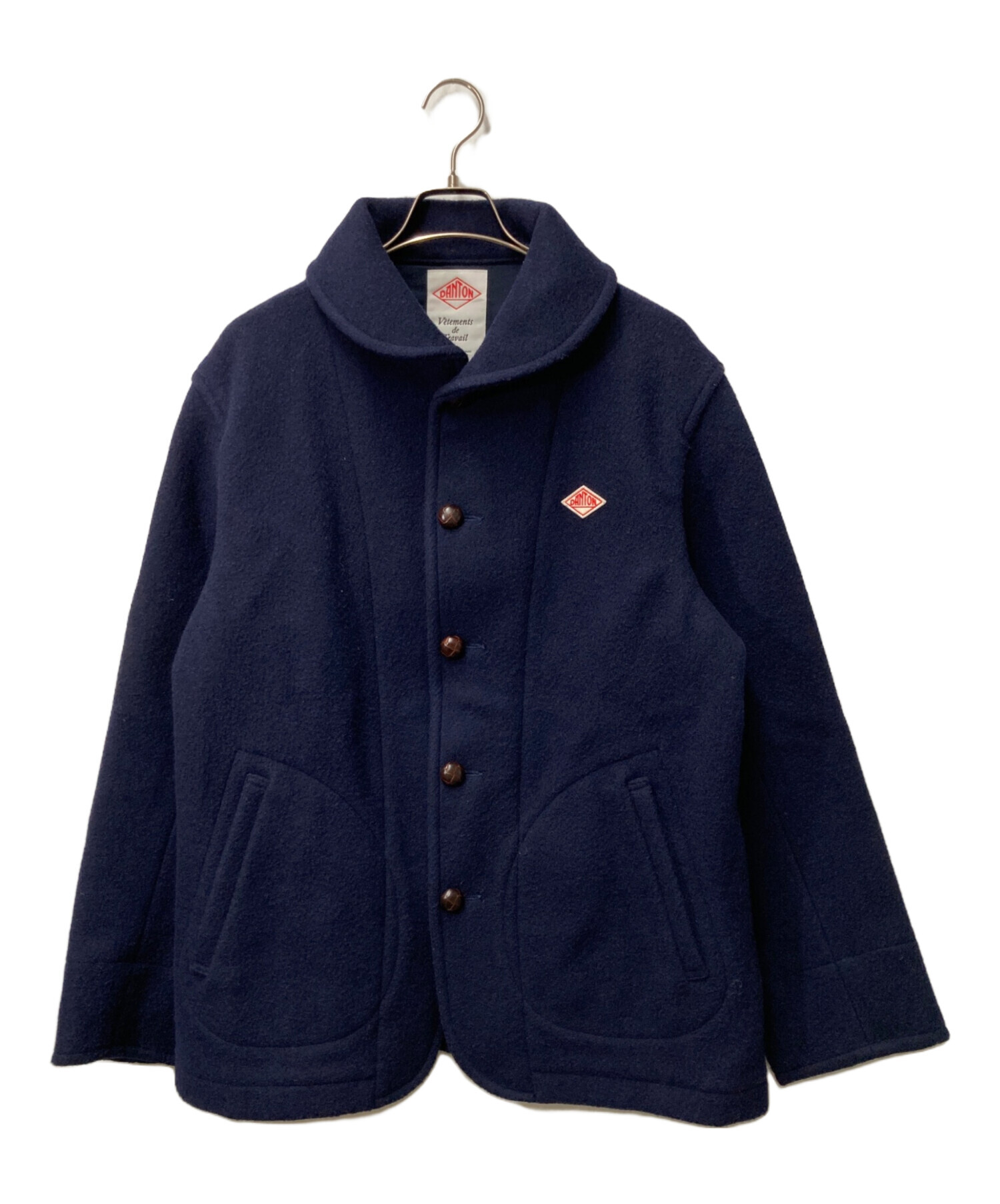 【美品】DANTON ウールモッサ　シングルジャケット　ネイビー　40 中古・古着通販】DANTON (ダントン) ウールモッサ シングルジャケット