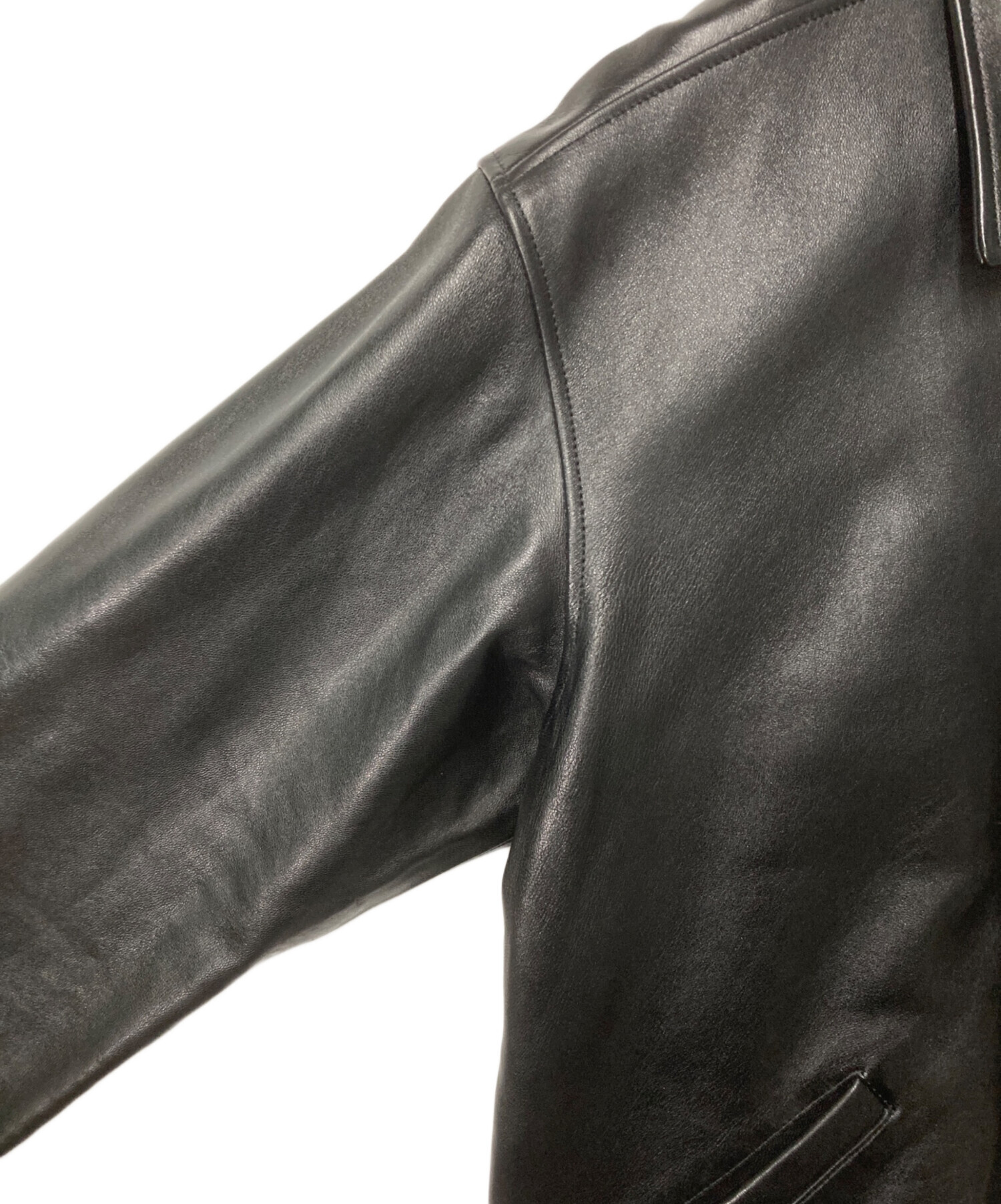 中古・古着通販】Schott (ショット) LEATHER TRACKER JACKET ブラック