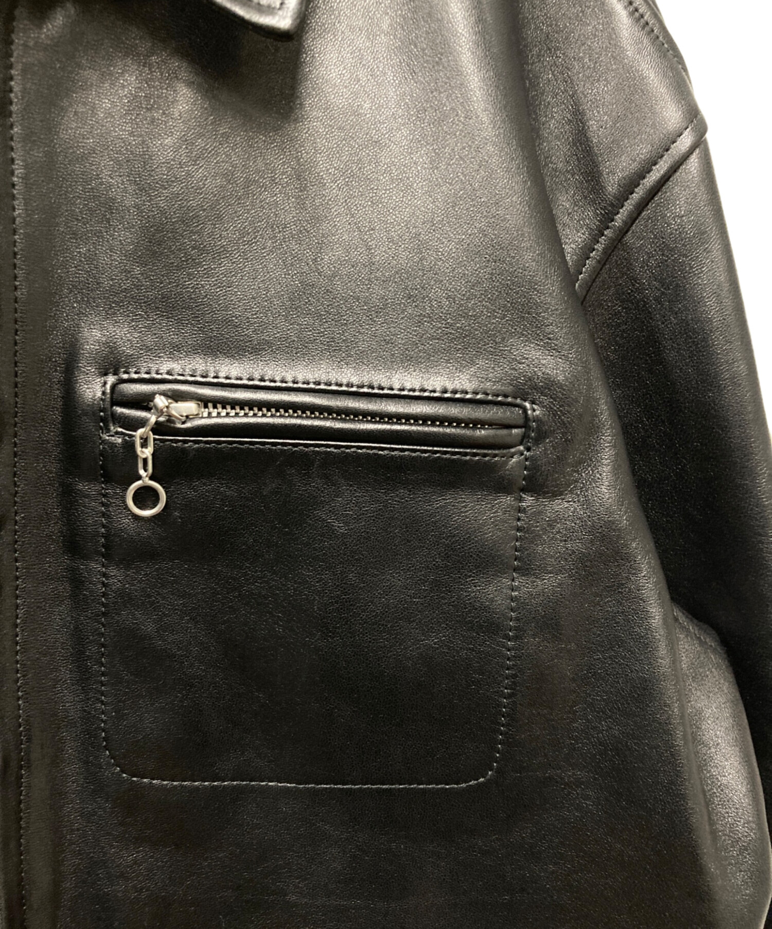 中古・古着通販】Schott (ショット) LEATHER TRACKER JACKET ブラック