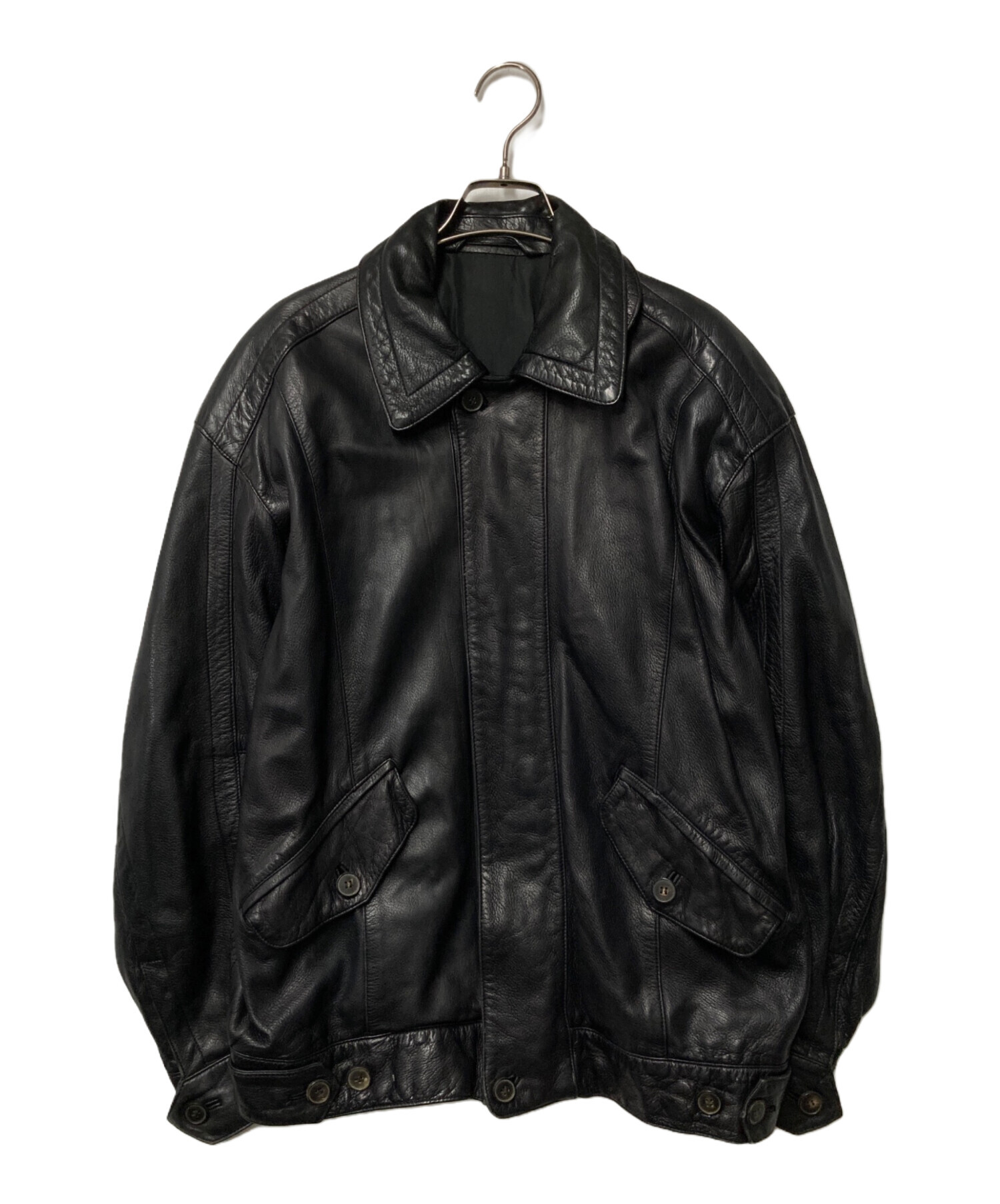 中古・古着通販】LOEWE (ロエベ) レザージャケット ブラック サイズ:50