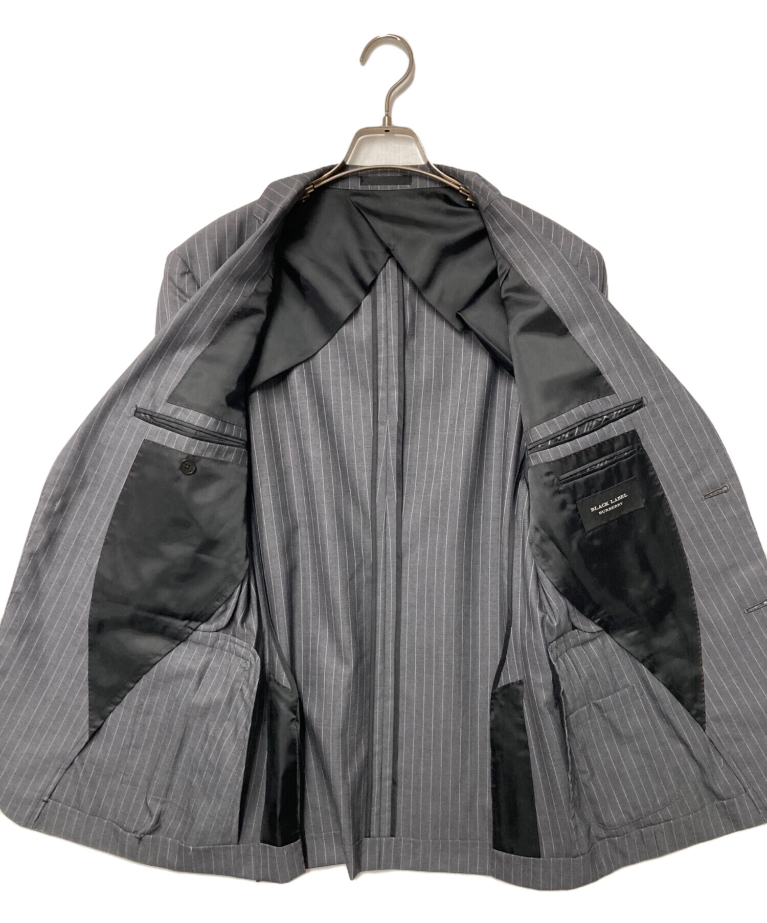 BURBERRY BLACK LABEL ダブルスーツ 40R グレー 中古・古着通販】BURBERRY BLACK LABEL (バーバリーブラックレーベル