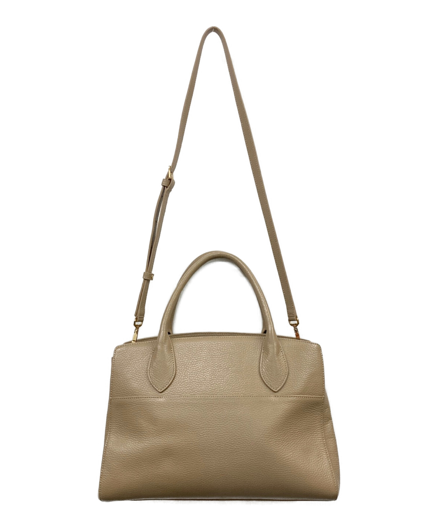 agnès b. アニエスベー レザー 2wayトートバッグ ブラウンベージュ