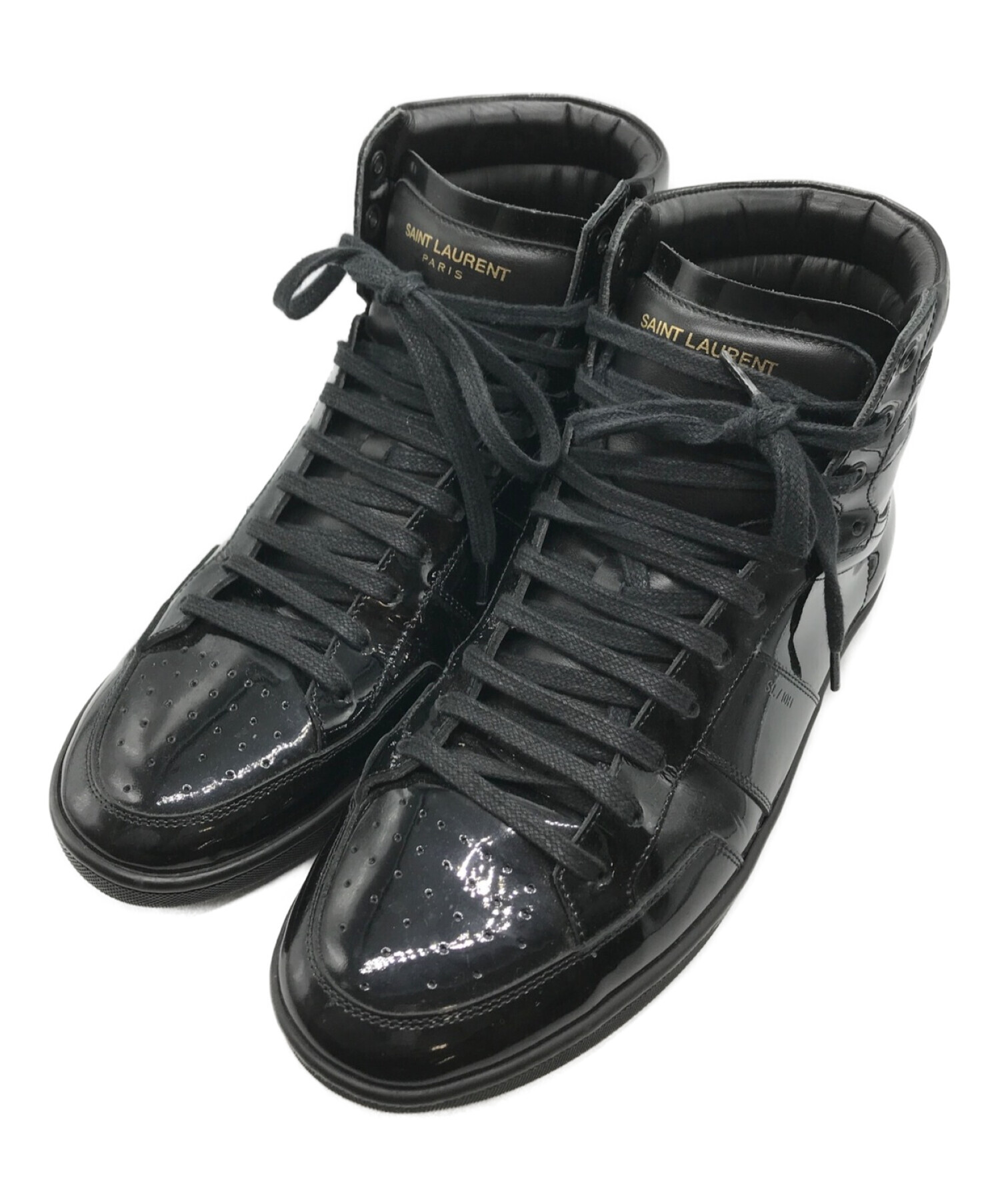 SAINT LAURENT ブラック レザーハイカットスニーカー 楽天市場】【中古】SAINT LAURENT PARIS （ｻﾝﾛｰﾗﾝﾊﾟﾘｽ） ﾊｲｶｯﾄ ﾚｻﾞｰ