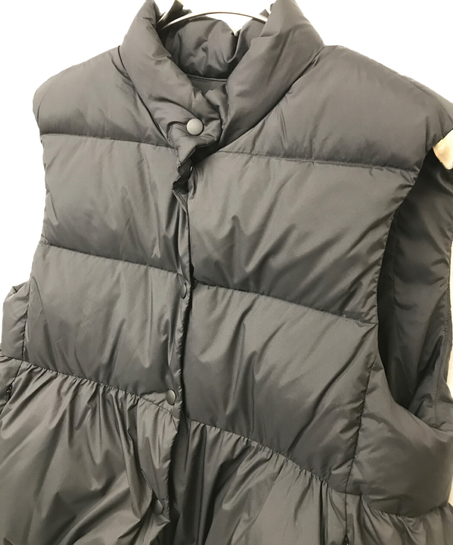 中古・古着通販】PaDD (パッド) ペプラムダウンベスト ブラック サイズ