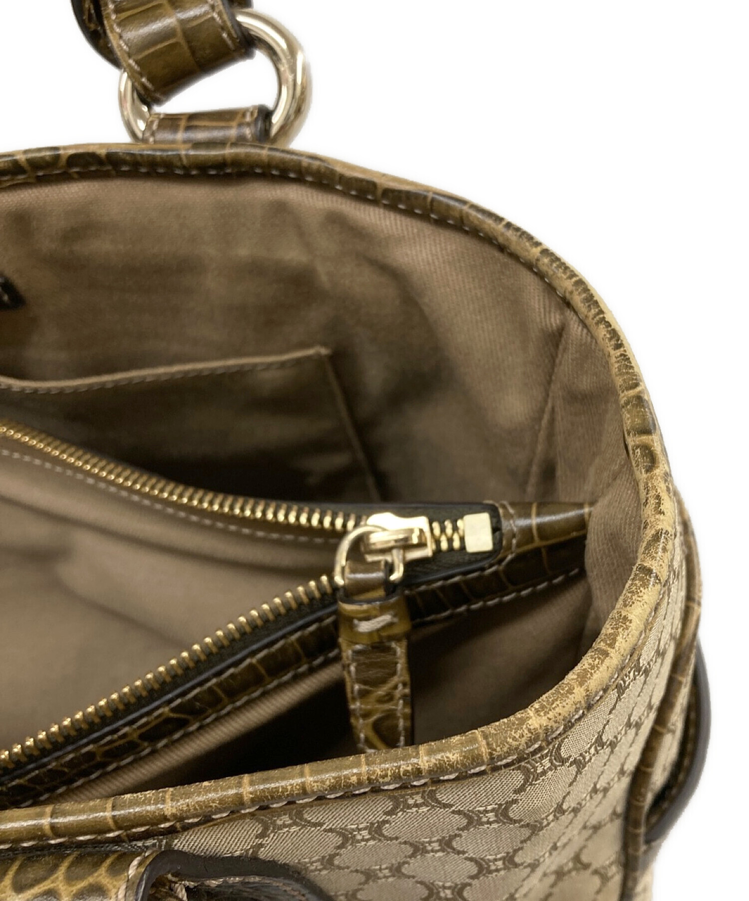 中古・古着通販】CELINE (セリーヌ) マカダム柄ブギーバッグ ベージュ