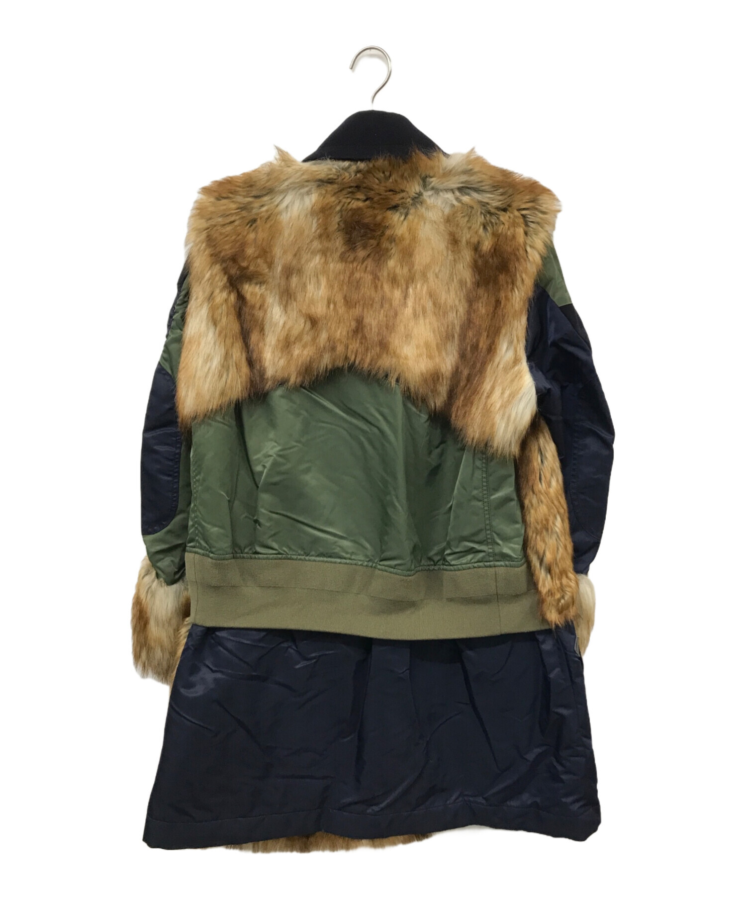 こんぶ☆sacai 美品 191,000円 Pleated Jacket 中古・古着通販】sacai (サカイ) Military Coat Faux Fur Panel