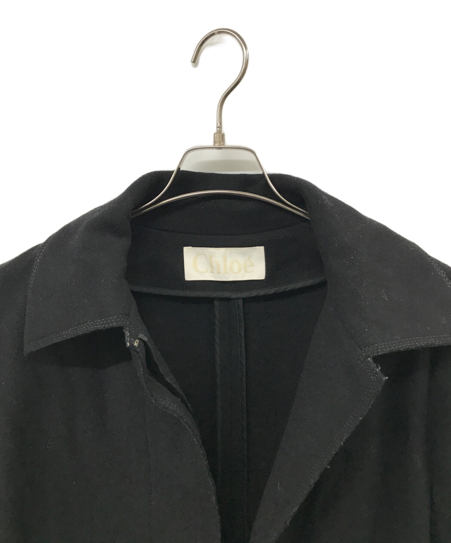 中古・古着通販】Chloe (クロエ) ウールステンカラーコート ブラック