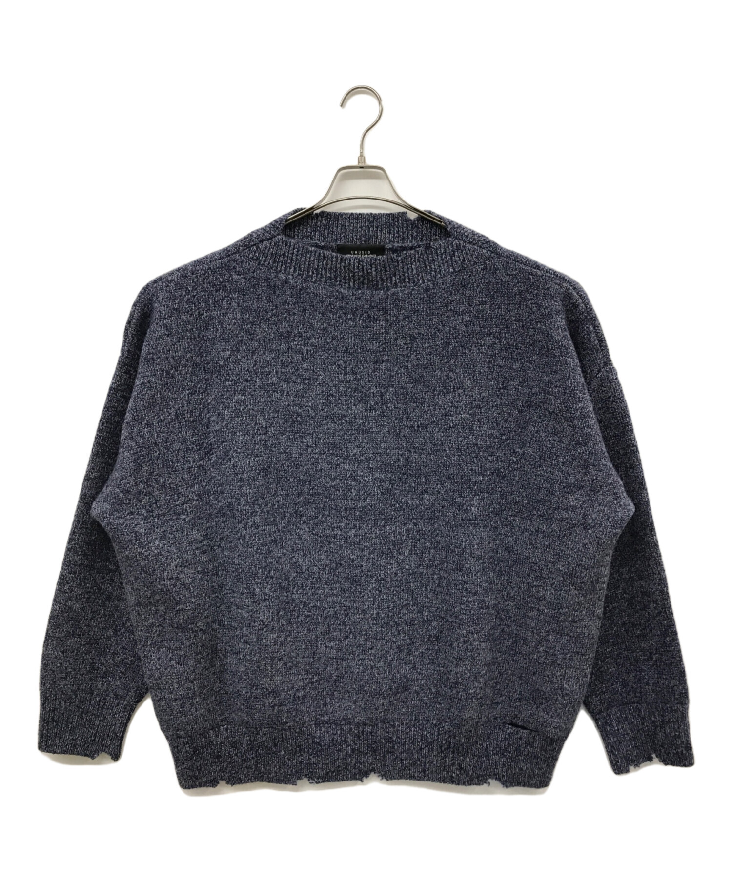 中古・古着通販】UNUSED (アンユーズド) DAMAGE 5G WOOL KNIT ネイビー