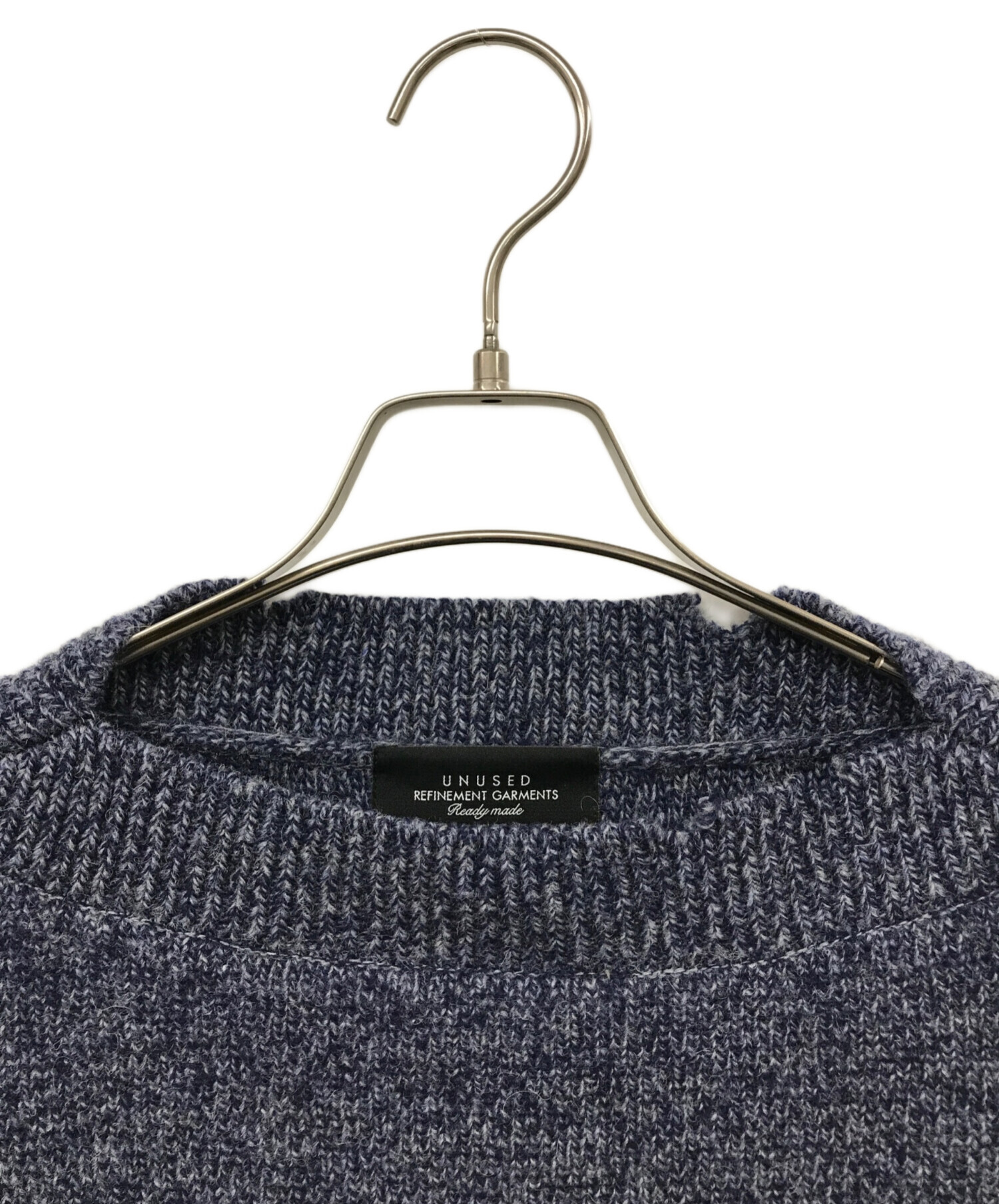 中古・古着通販】UNUSED (アンユーズド) DAMAGE 5G WOOL KNIT ネイビー