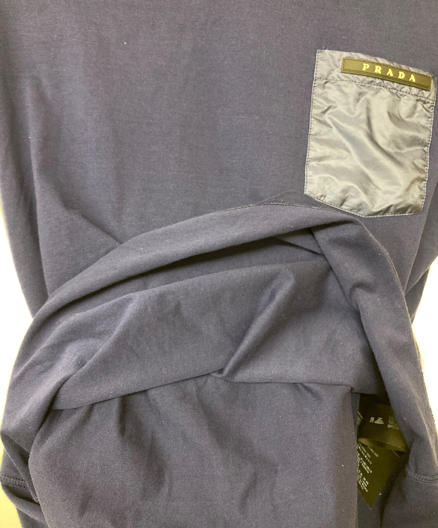 中古・古着通販】PRADA (プラダ) 切替ポケットTシャツ ブルー サイズ