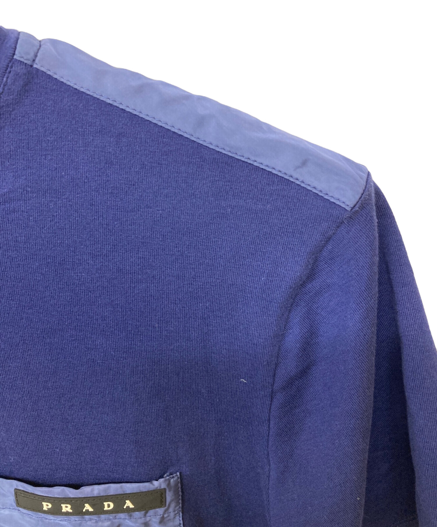 中古・古着通販】PRADA (プラダ) 切替ポケットTシャツ ブルー サイズ