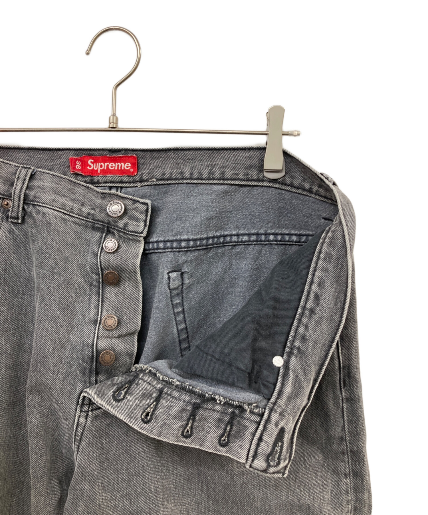 Supreme グレー ストレートデニム 36