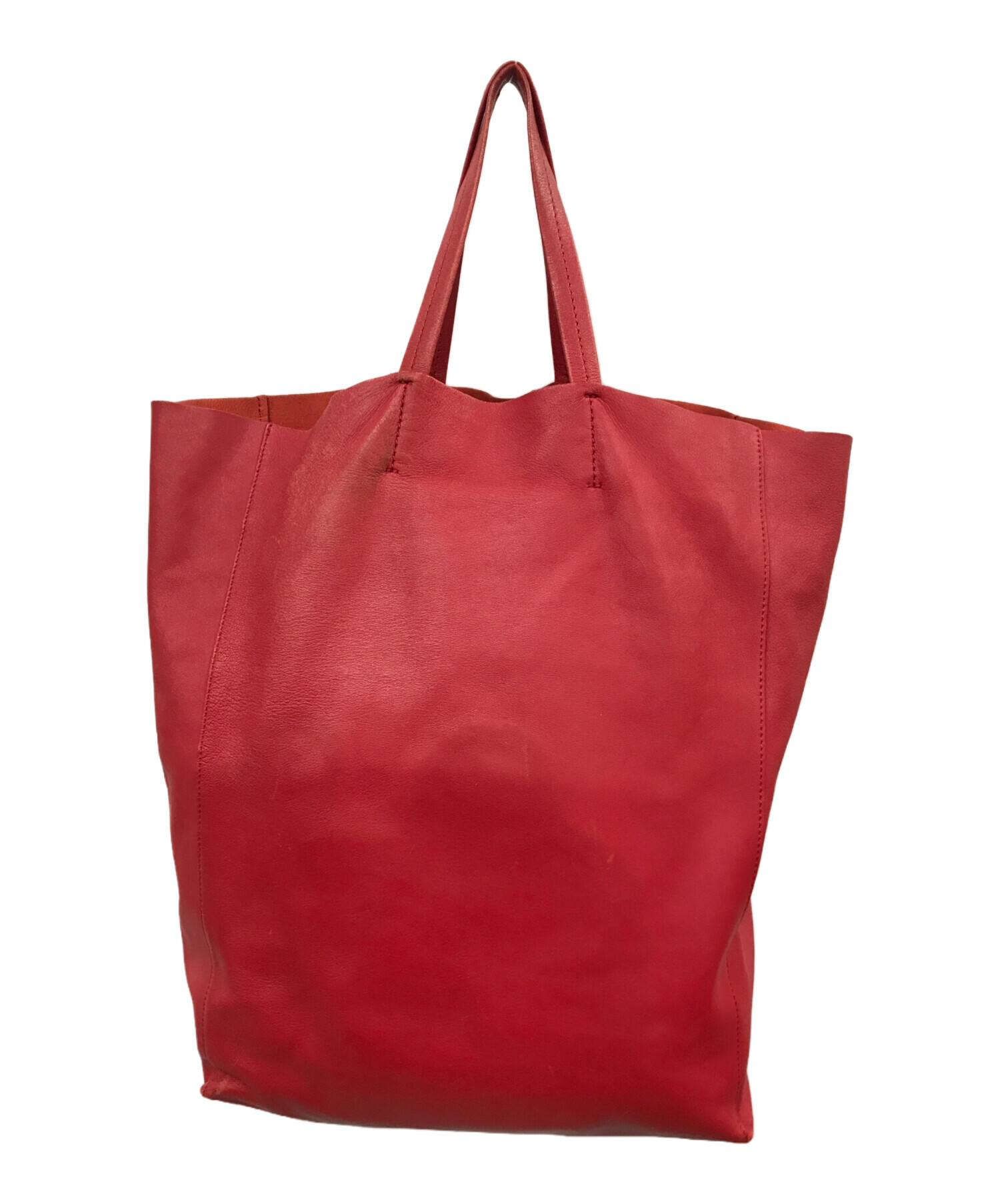 CELINE(セリーヌ) レザー トートバッグ レッド 赤 中古・古着 CELINE(セリーヌ) レザー トートバッグ レッド 赤 中古・古着