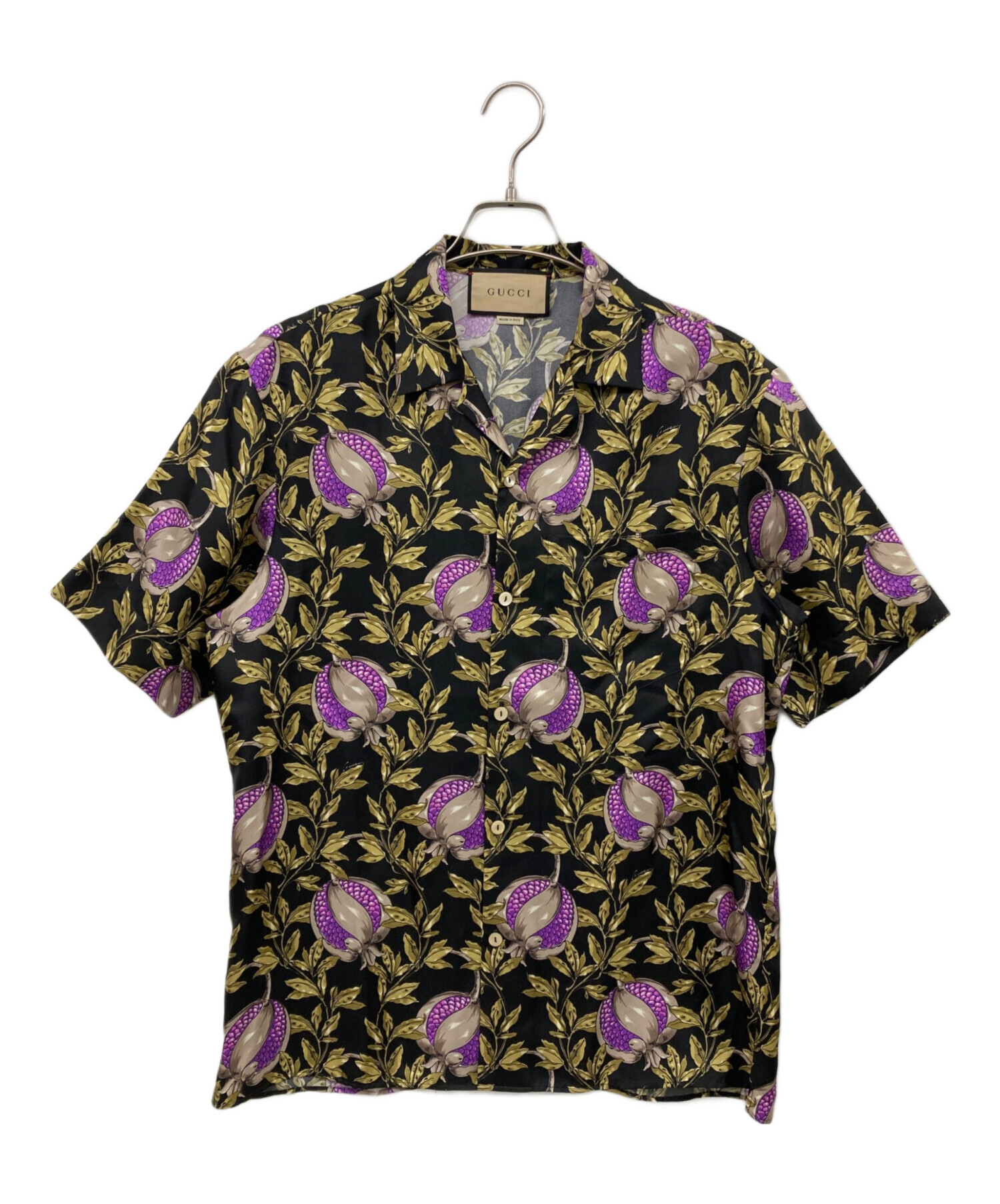 中古・古着通販】GUCCI (グッチ) ボタニカルオープンカラーシルク 